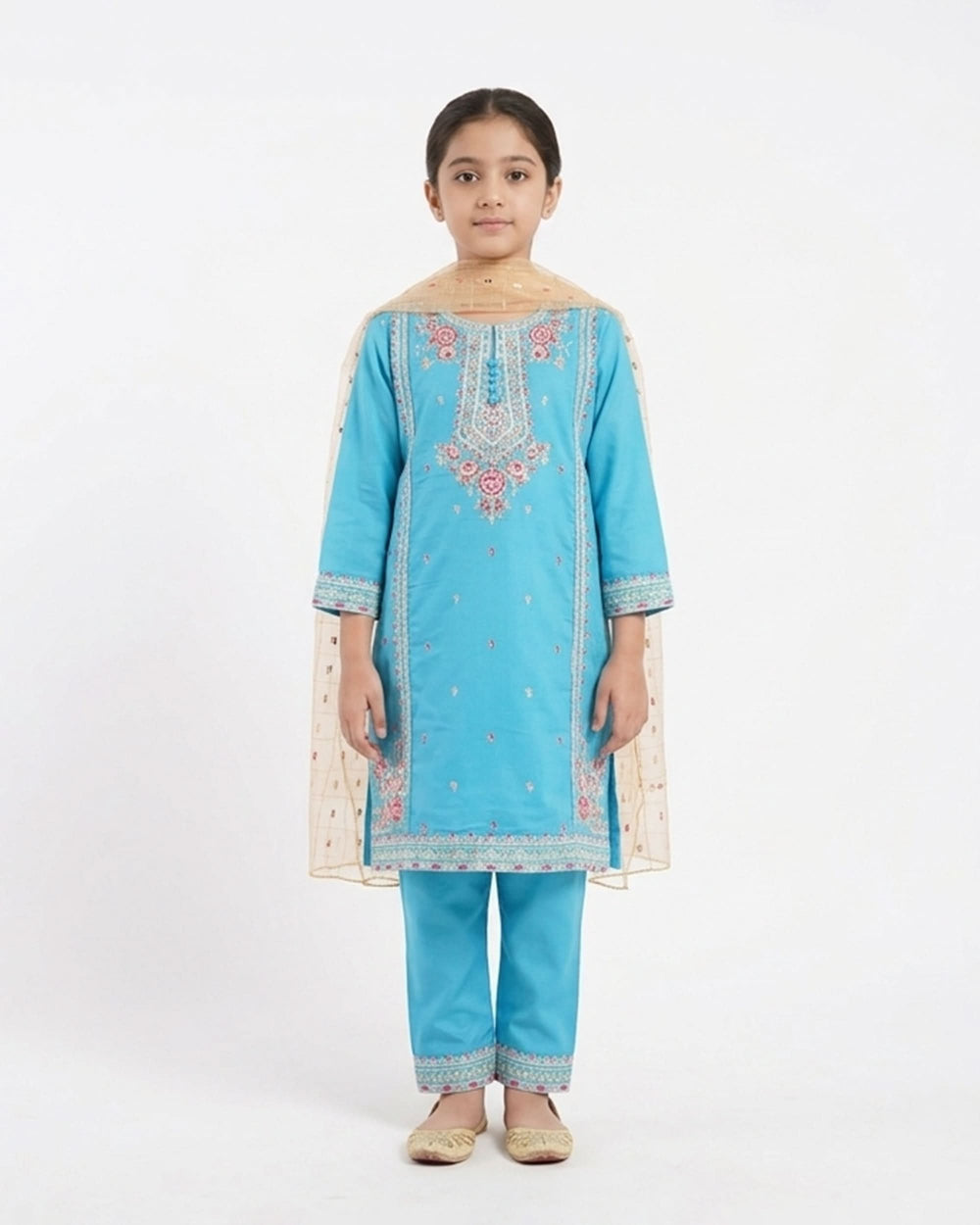 Girl’s 3Pcs Suit, Girls Shalwar Kameez, Chase Value, Chase Value