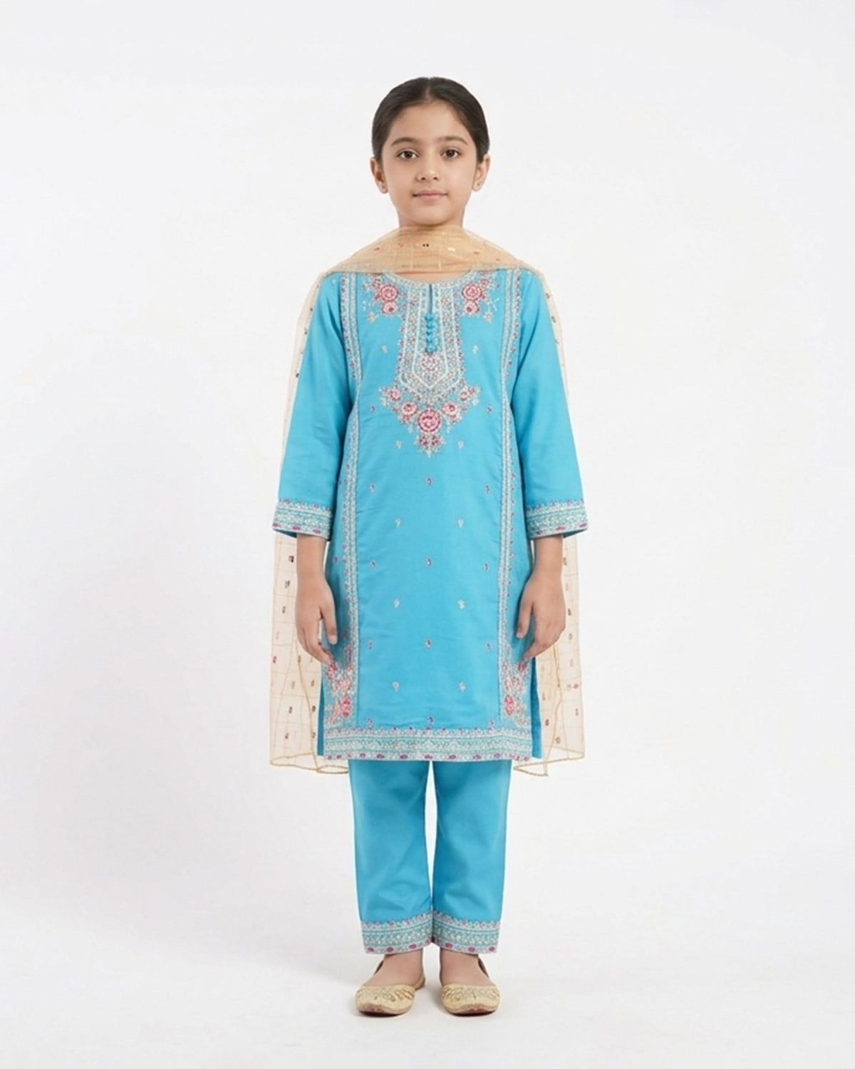 Girl’s 3Pcs Suit, Girls Shalwar Kameez, Chase Value, Chase Value