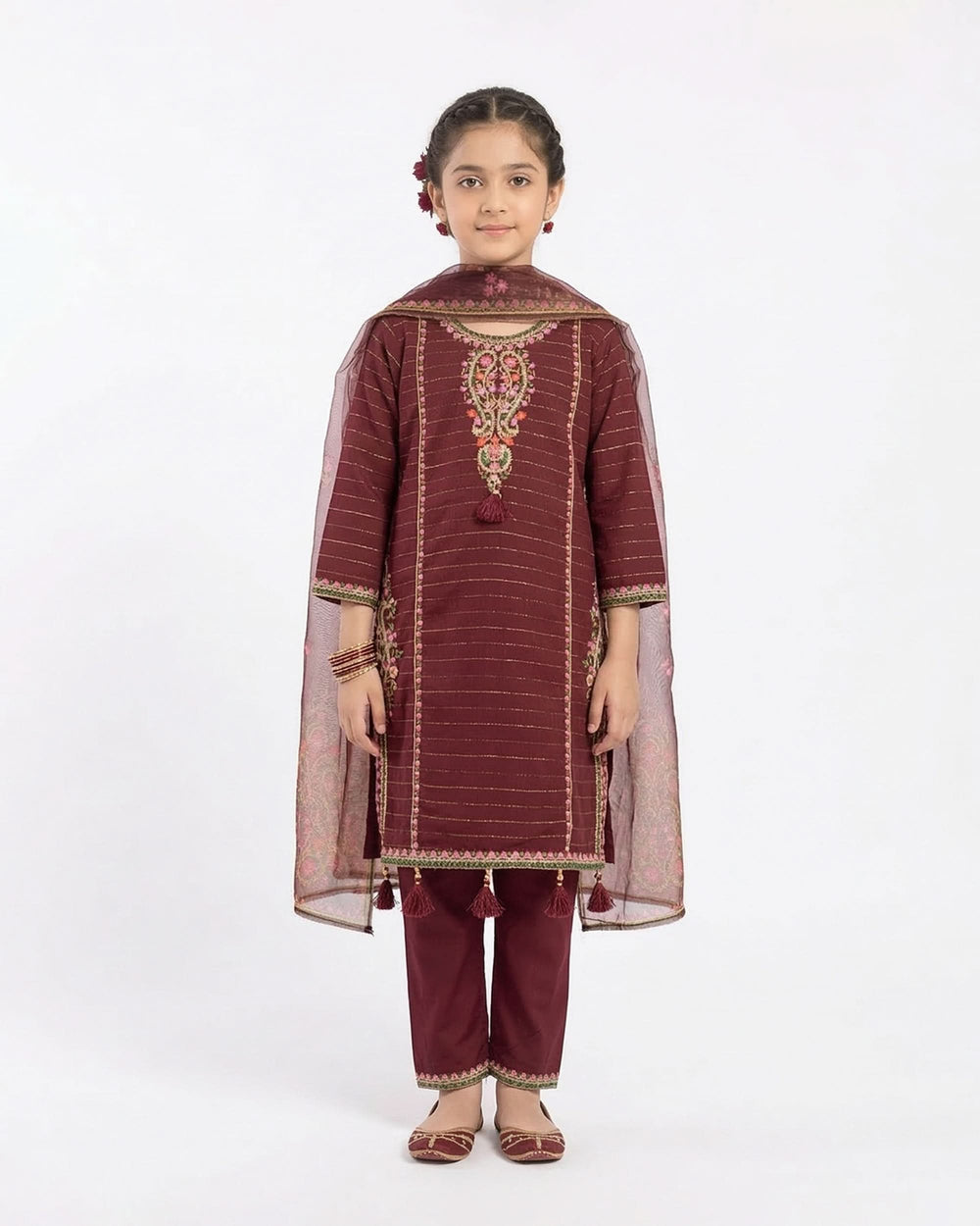 Girl’s 3Pcs Suit, Girls Shalwar Kameez, Chase Value, Chase Value
