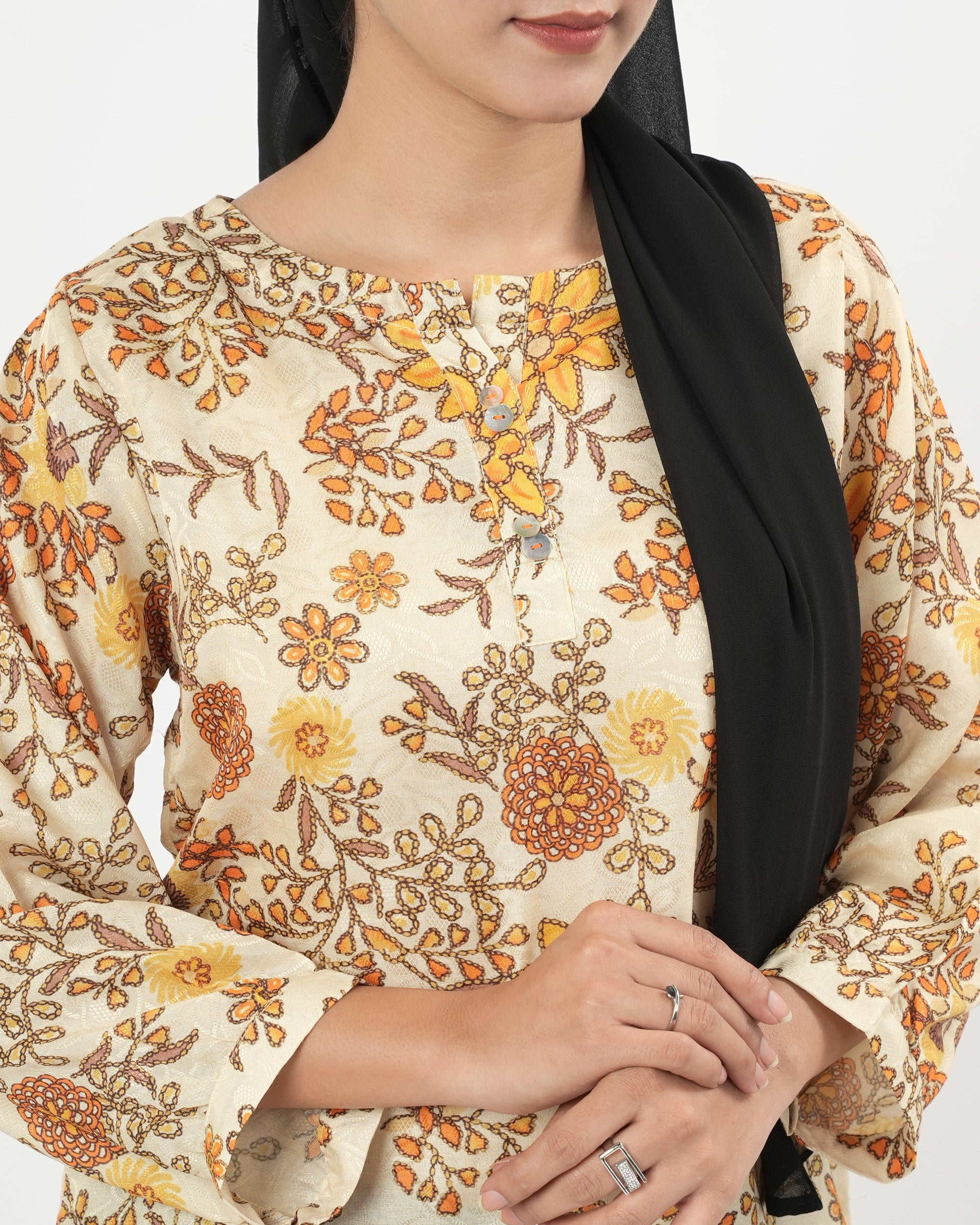 Valuables Women's Printed Jacquard Kurti