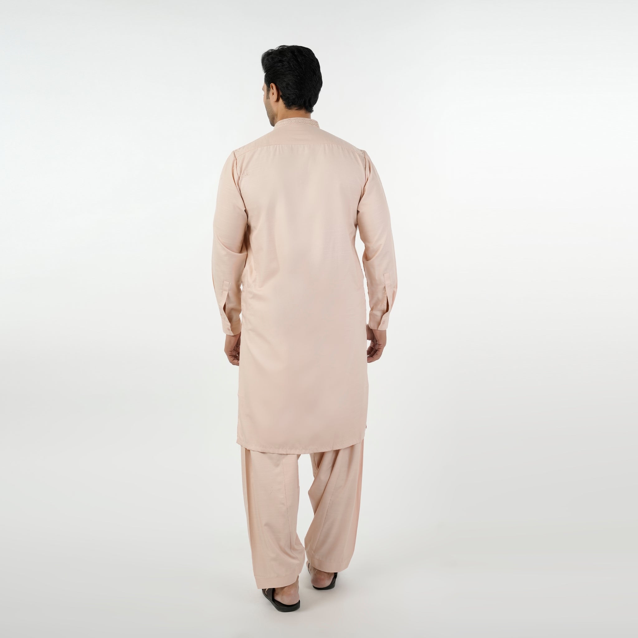 Eminent Men's Embroidered Kurta Shalwar Suit - Peach, Men's Shalwar Kameez, Eminent, Chase Value