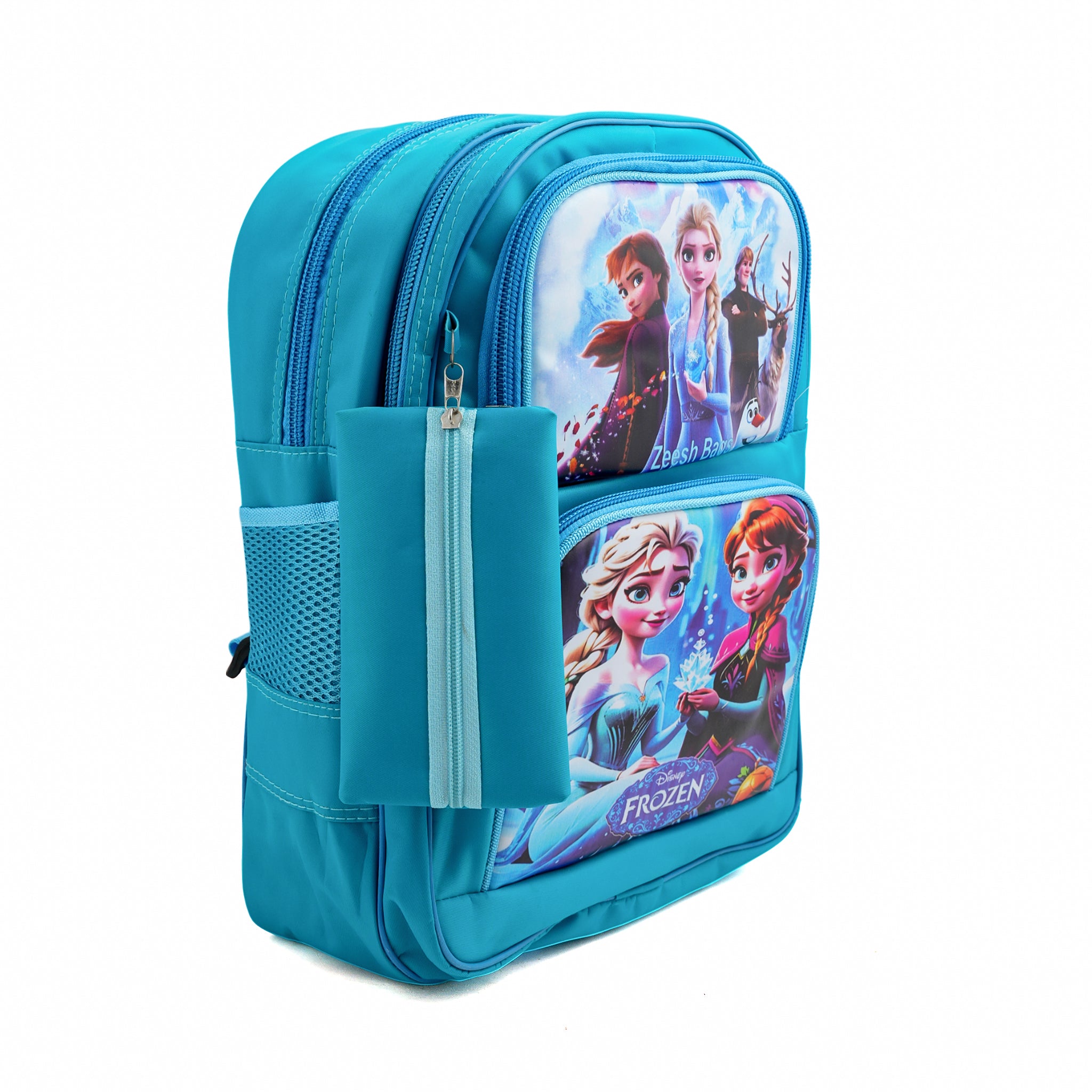 Kids School Backpack 15.5" Zee-214 - Cyan, School Bags, Chase Value, Chase Value