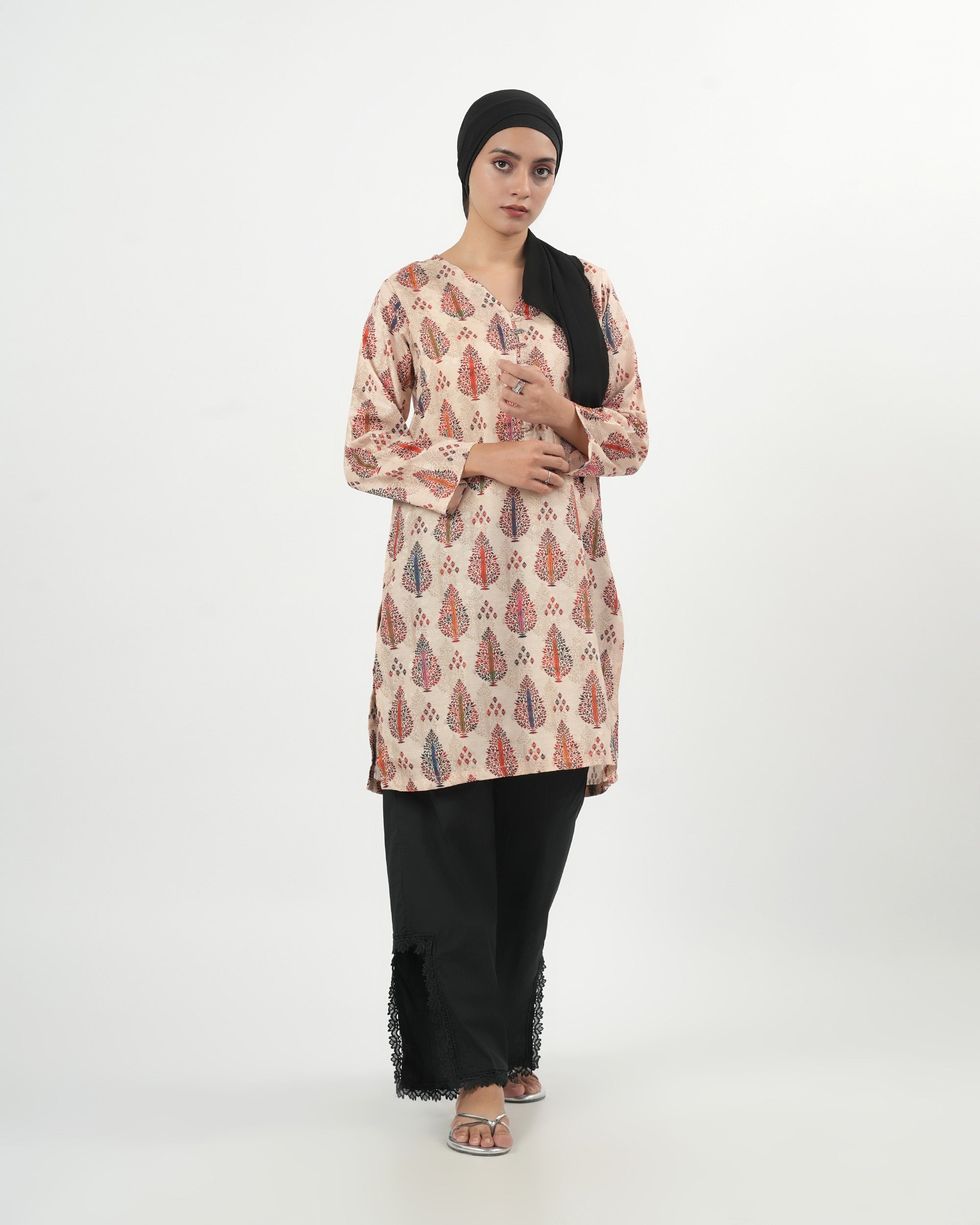 Valuables Women's Printed Jacquard Kurti