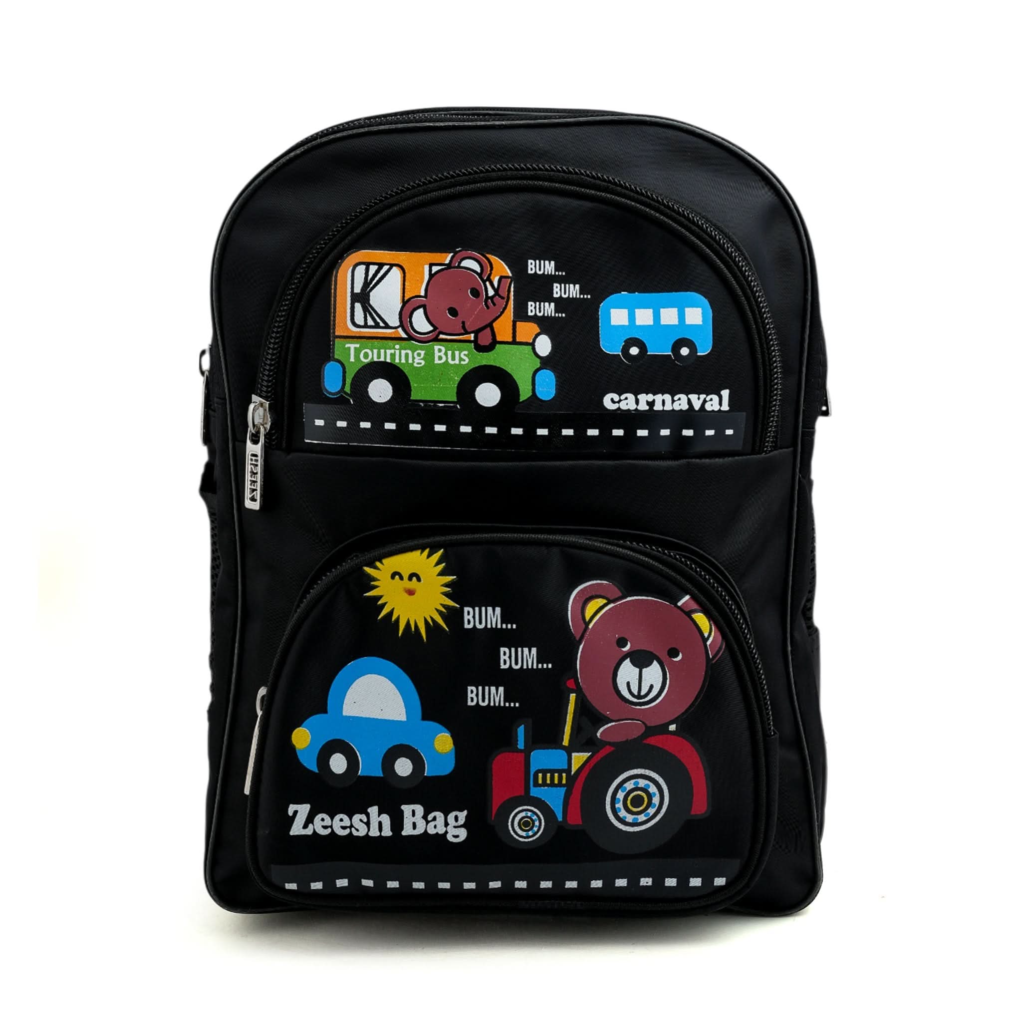 Kids School Backpack 15.5" Zee-215 - Black, School Bags, Chase Value, Chase Value