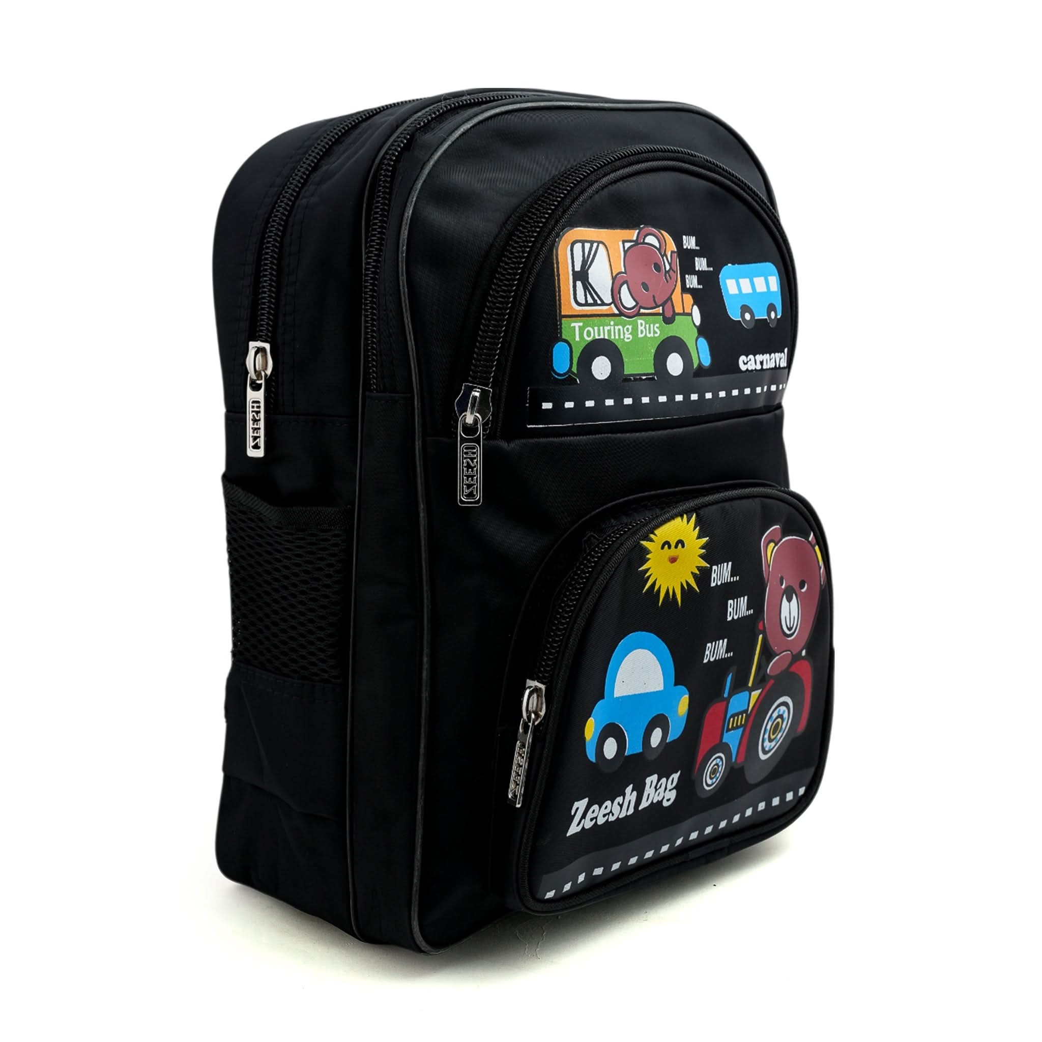 Kids School Backpack 15.5" Zee-215 - Black, School Bags, Chase Value, Chase Value