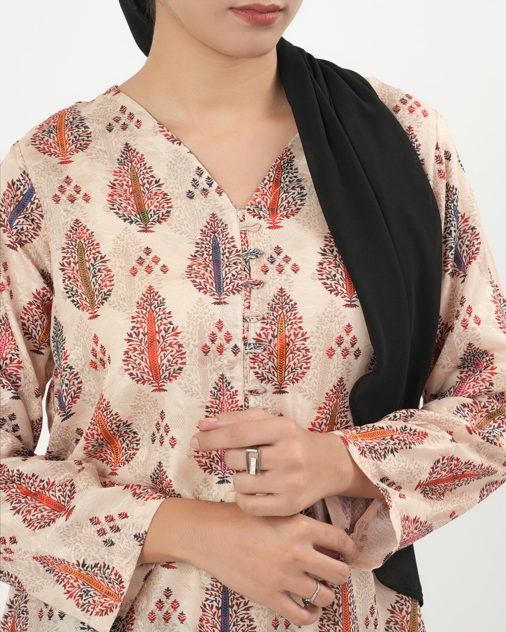 Valuables Women's Printed Jacquard Kurti