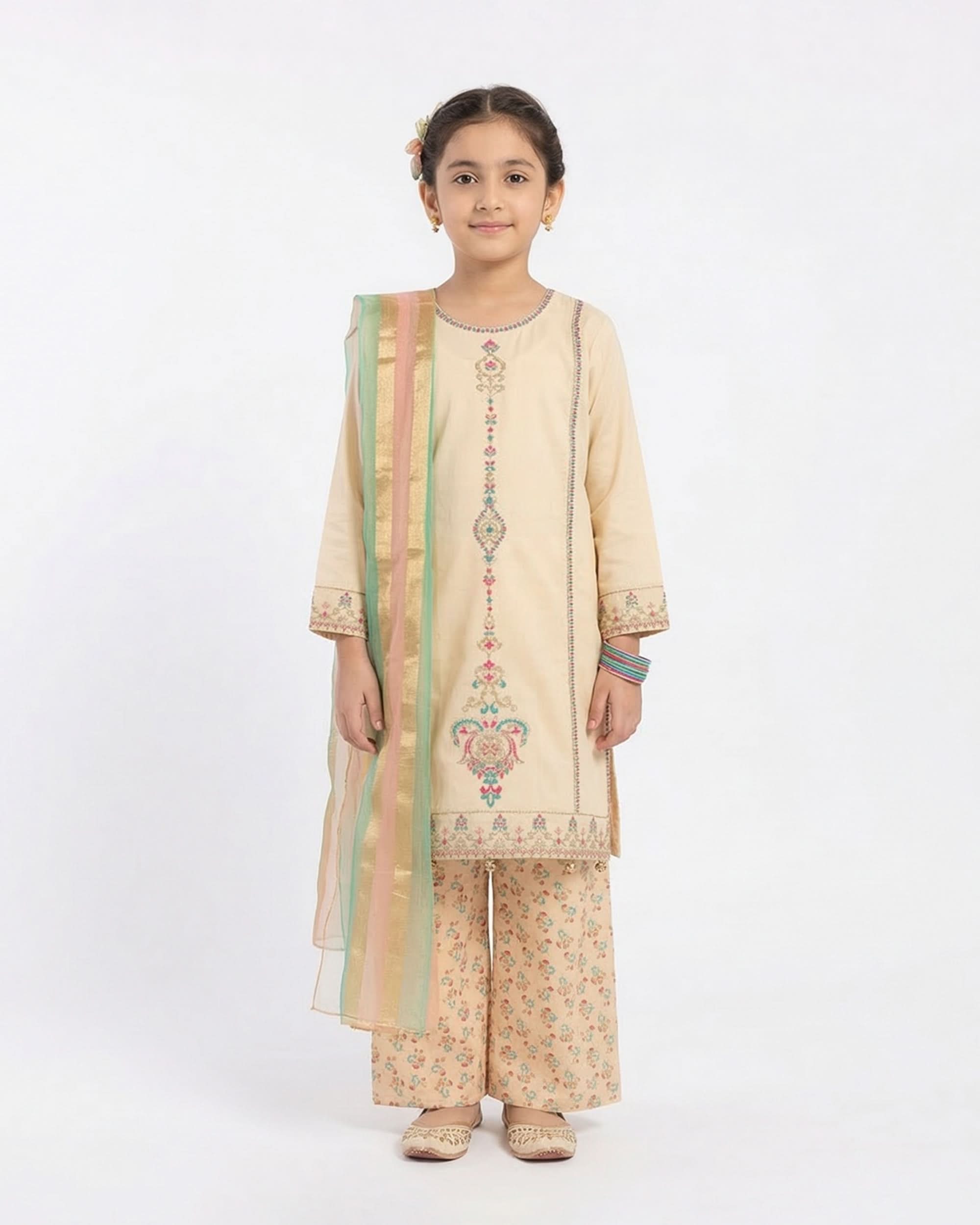 Girl’s 3Pcs Suit, Girls Shalwar Kameez, Chase Value, Chase Value
