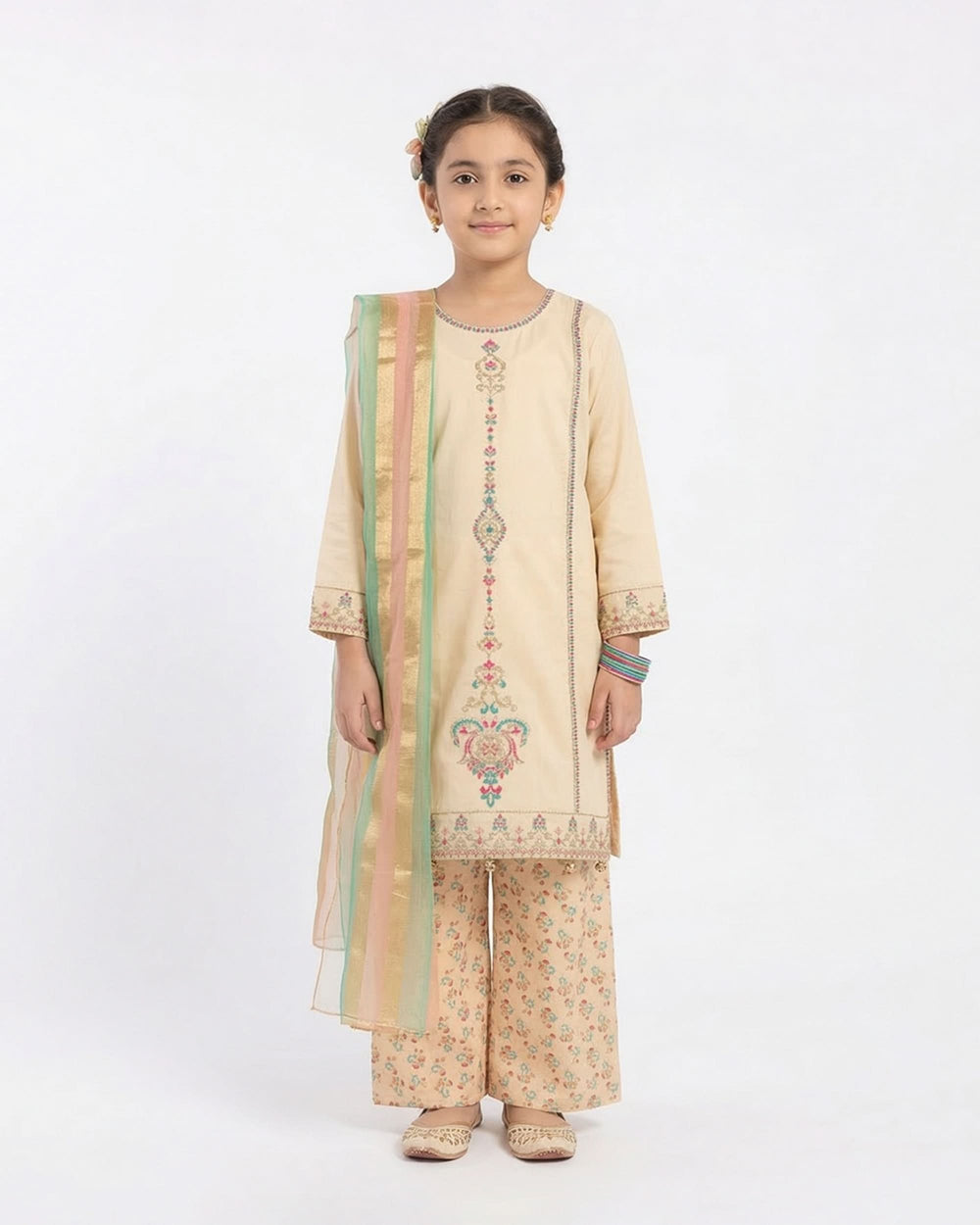 Girl’s 3Pcs Suit, Girls Shalwar Kameez, Chase Value, Chase Value