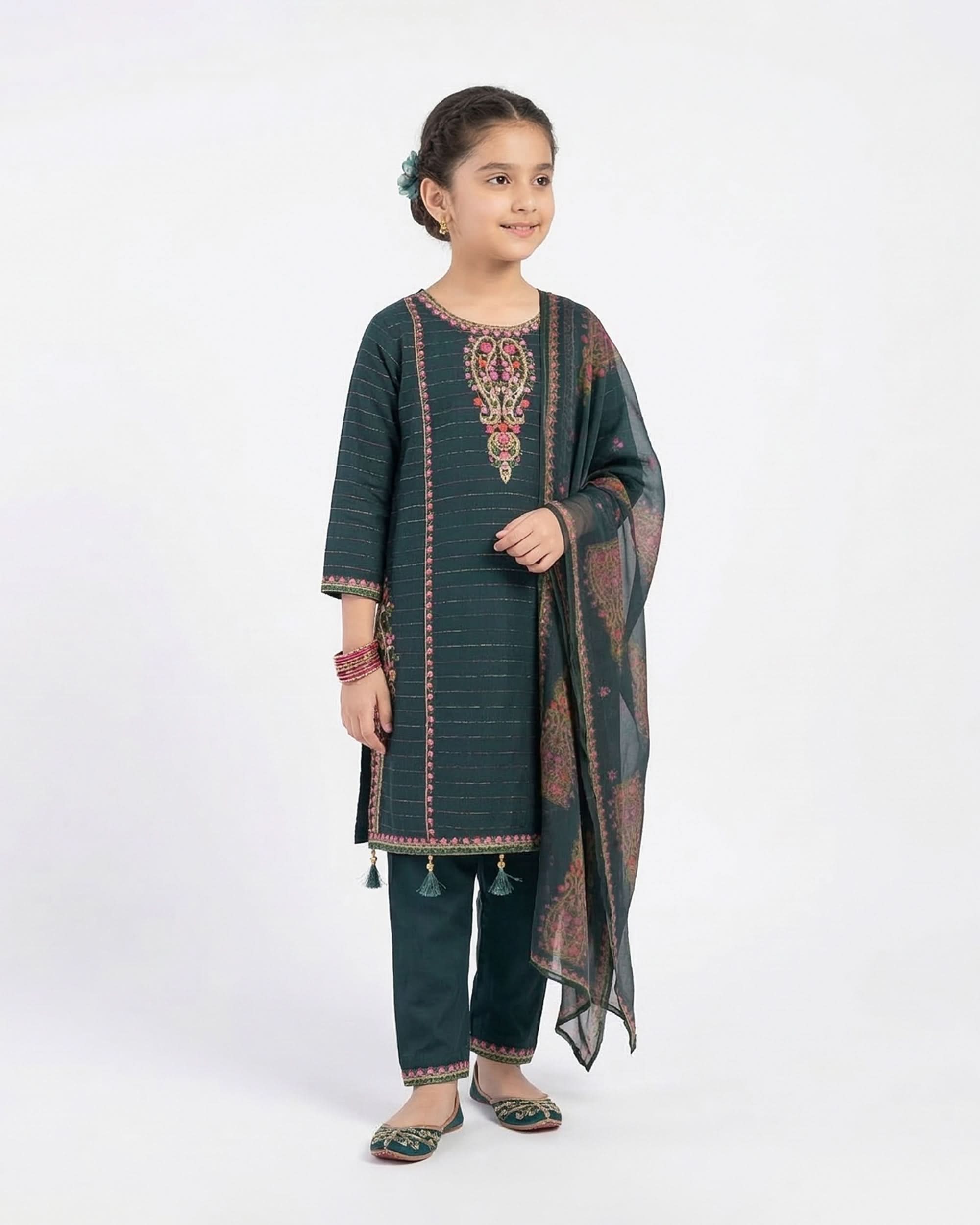 Girl’s 3Pcs Suit, Girls Shalwar Kameez, Chase Value, Chase Value