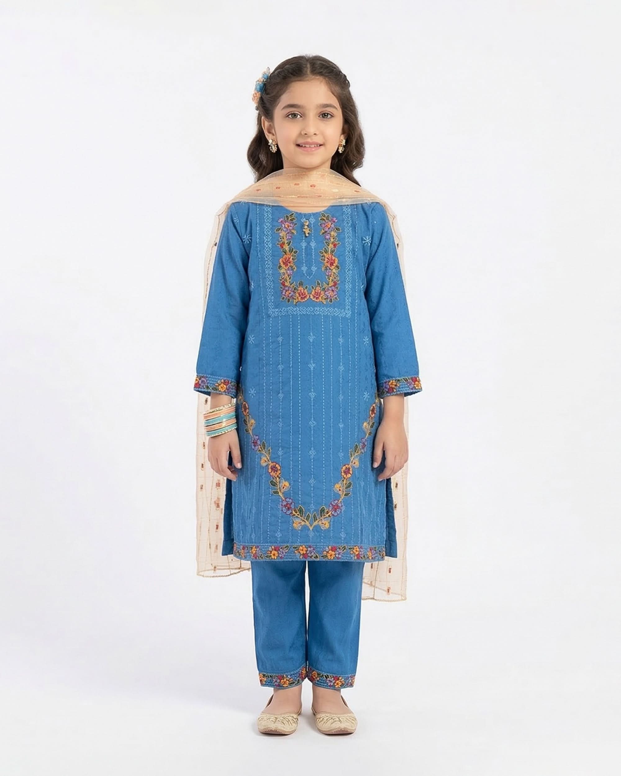 Girl’s 3Pcs Suit, Girls Shalwar Kameez, Chase Value, Chase Value