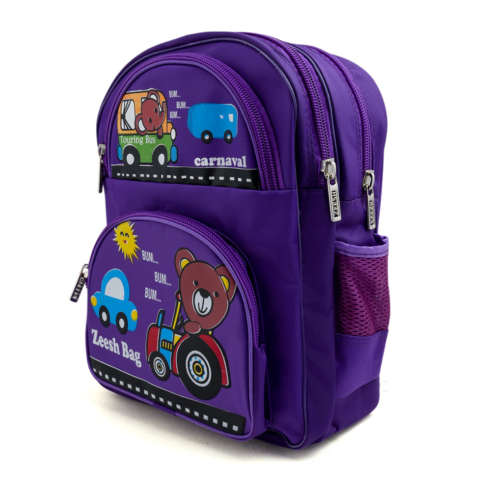 Kids School Backpack 15.5" Zee-215 - Purple, School Bags, Chase Value, Chase Value