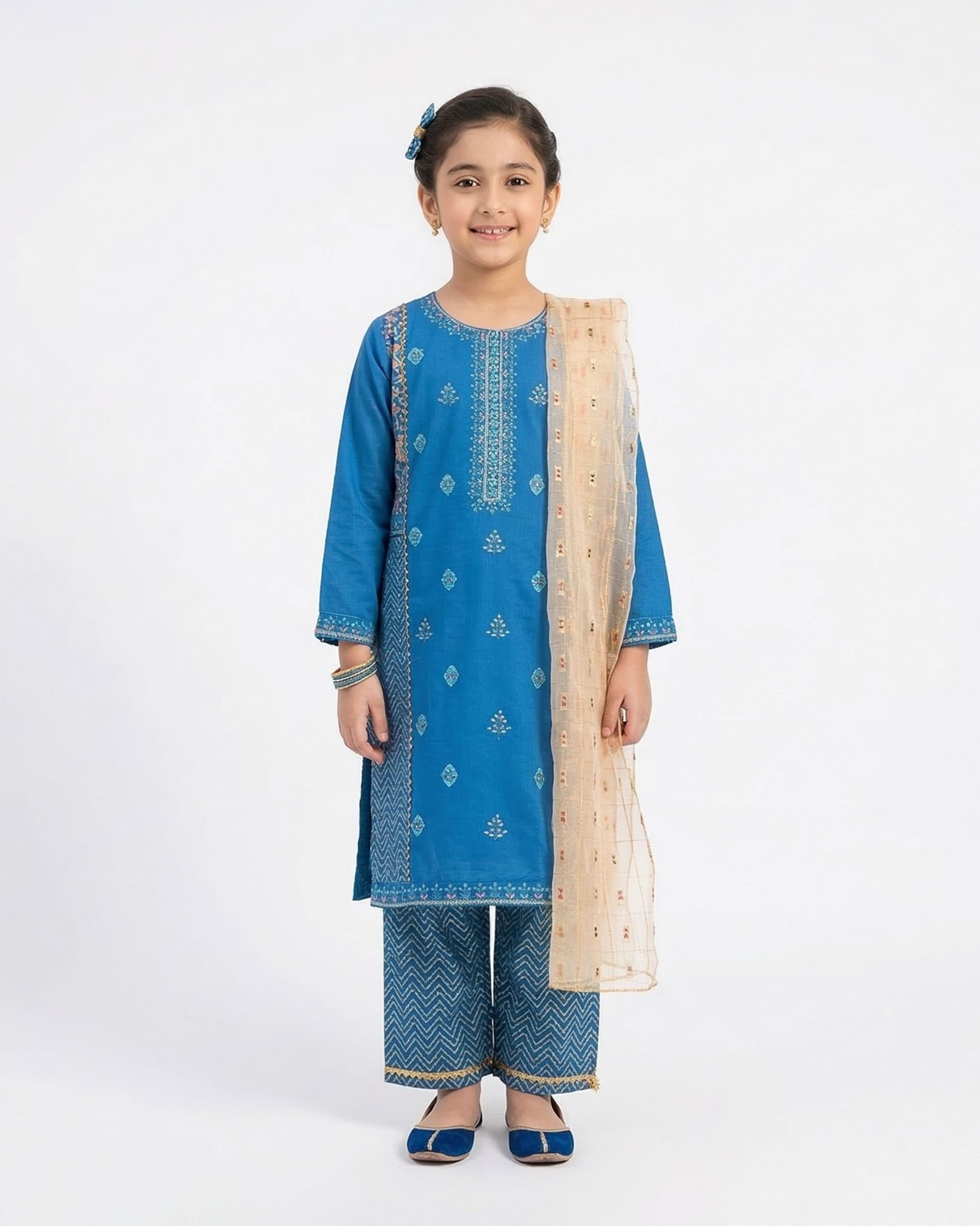 Girl’s 3Pcs Suit, Girls Shalwar Kameez, Chase Value, Chase Value