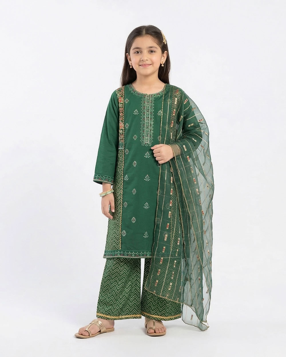 Girl’s 3Pcs Suit, Girls Shalwar Kameez, Chase Value, Chase Value