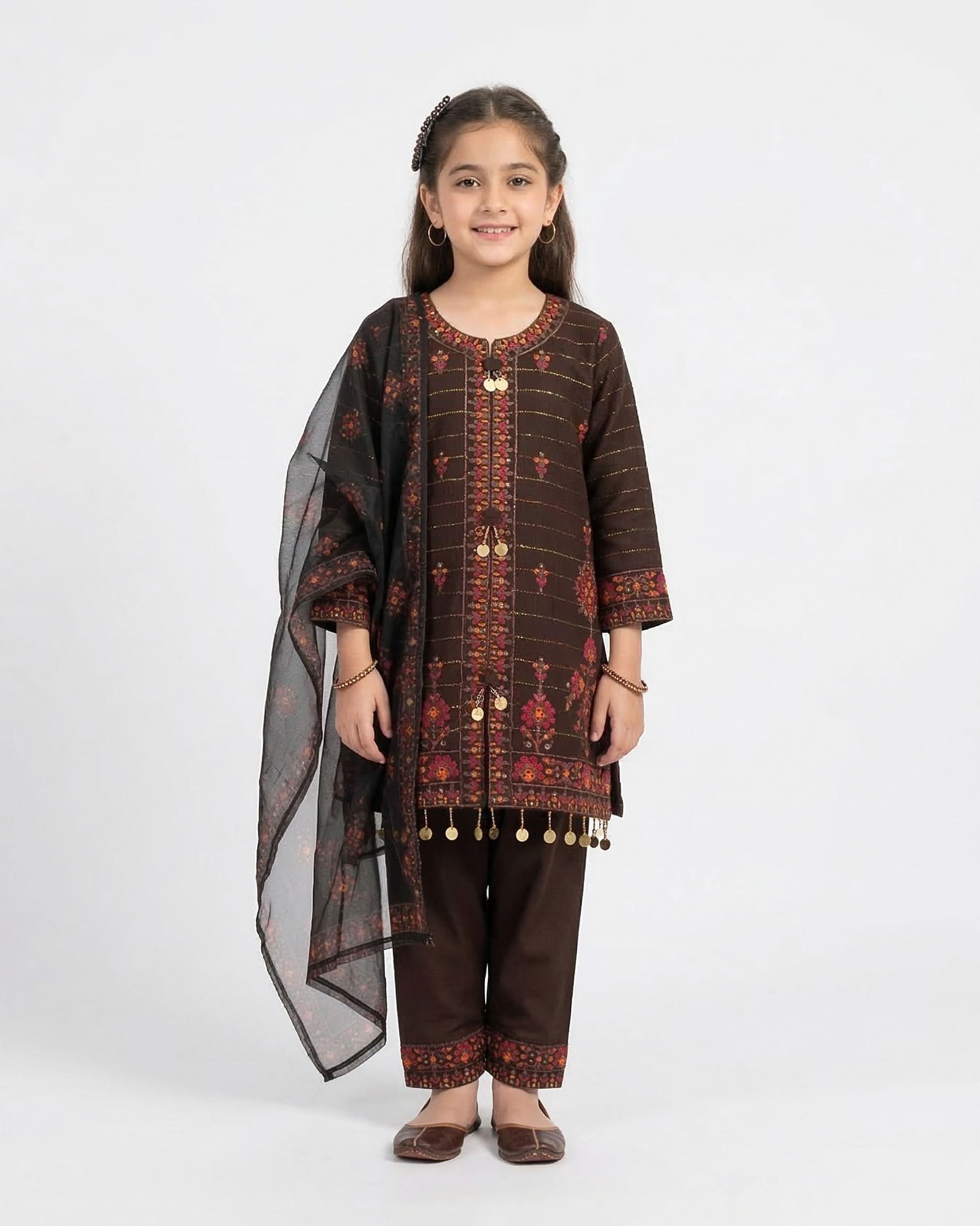 Girl’s 3Pcs Suit, Girls Shalwar Kameez, Chase Value, Chase Value