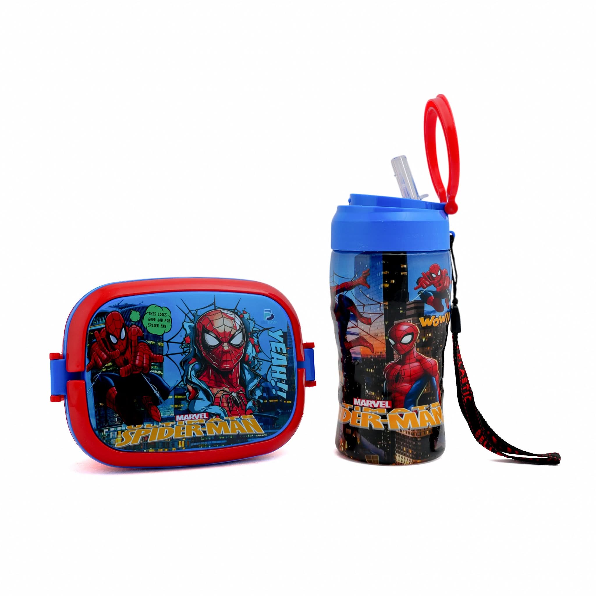 Water Bottle & Lunch Box 2Pcs Pack - Red, Tiffin Boxes & Bottles, Chase Value, Chase Value