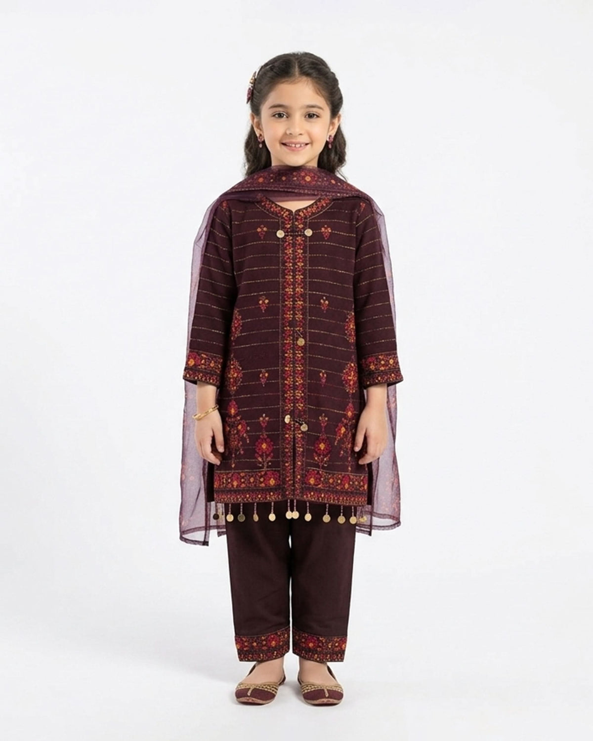 Girl’s 3Pcs Suit, Girls Shalwar Kameez, Chase Value, Chase Value