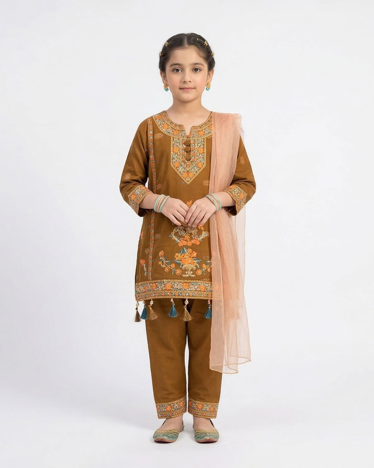 Girl’s 3Pcs Suit, Girls Shalwar Kameez, Chase Value, Chase Value
