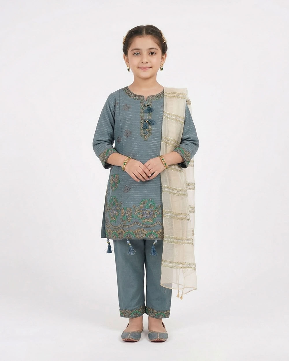 Girl’s 3Pcs Suit, Girls Shalwar Kameez, Chase Value, Chase Value