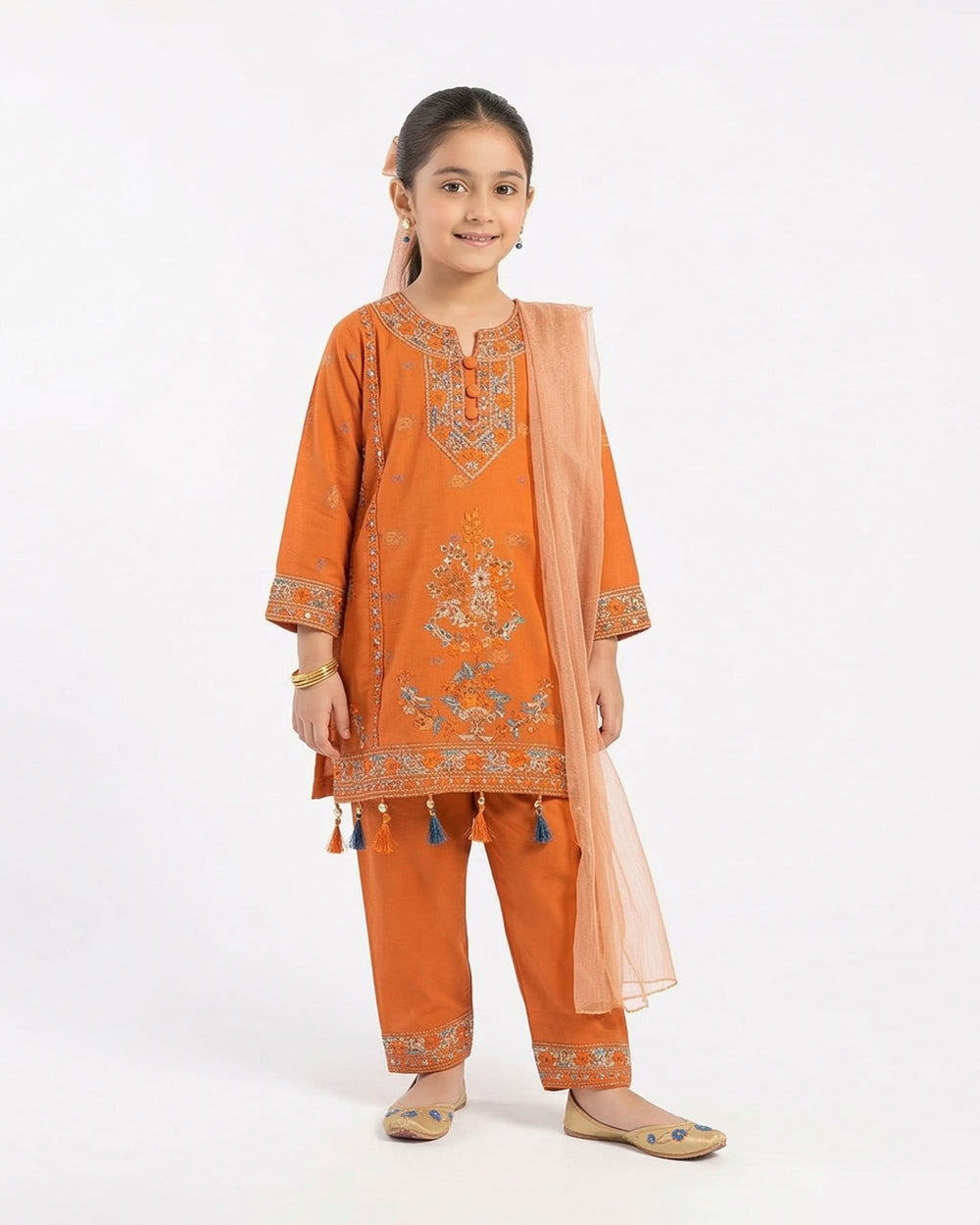 Girl’s 3Pcs Suit, Girls Shalwar Kameez, Chase Value, Chase Value