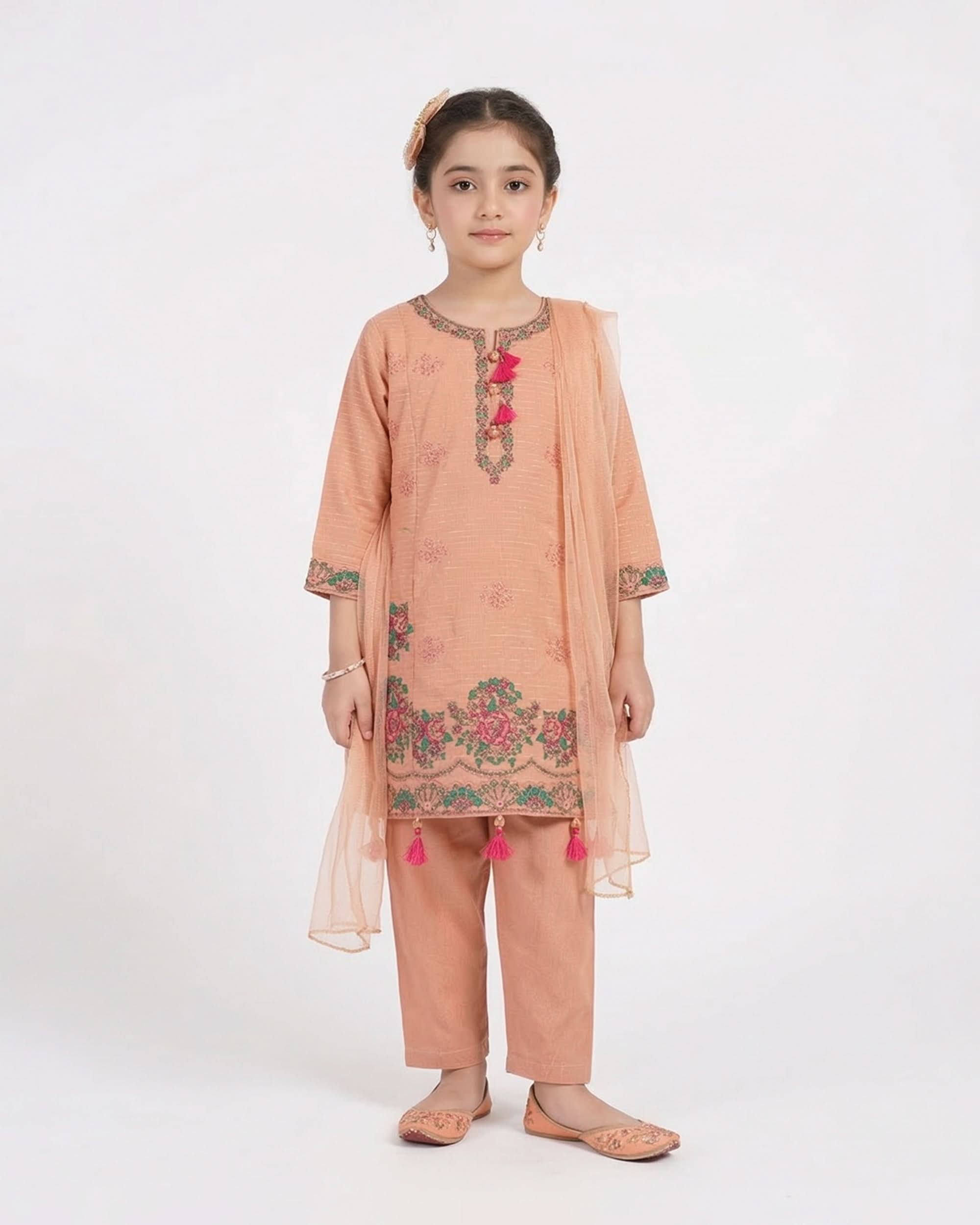 Girl’s 3Pcs Suit, Girls Shalwar Kameez, Chase Value, Chase Value