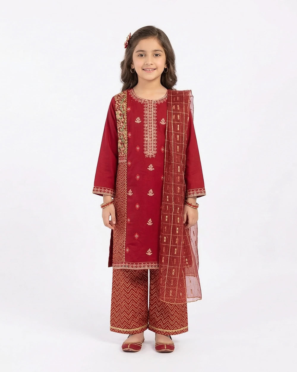 Girl’s 3Pcs Suit, Girls Shalwar Kameez, Chase Value, Chase Value