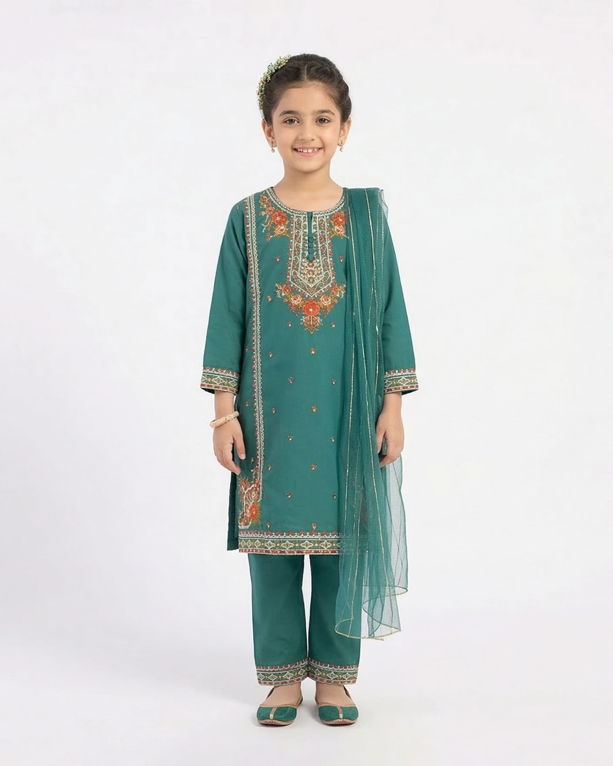Girl’s 3Pcs Suit, Girls Shalwar Kameez, Chase Value, Chase Value