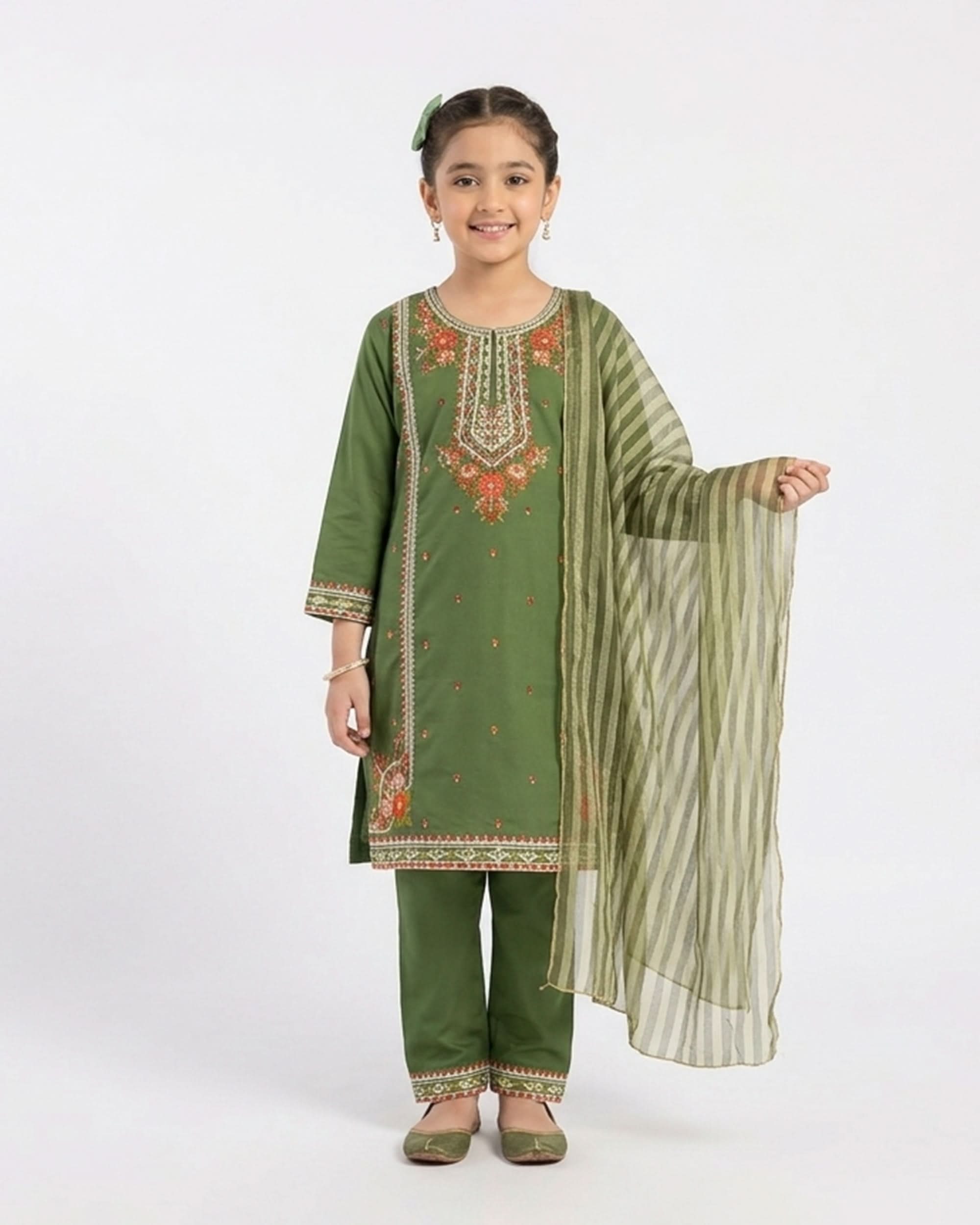 Girl’s 3Pcs Suit, Girls Shalwar Kameez, Chase Value, Chase Value