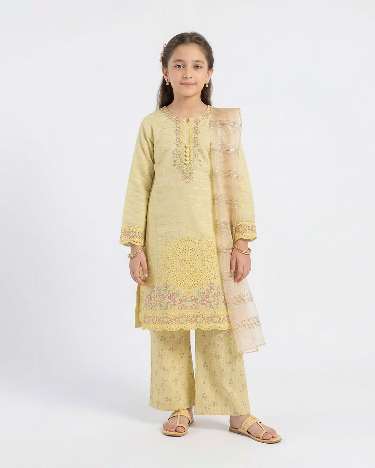 Girl’s 3Pcs Suit, Girls Shalwar Kameez, Chase Value, Chase Value