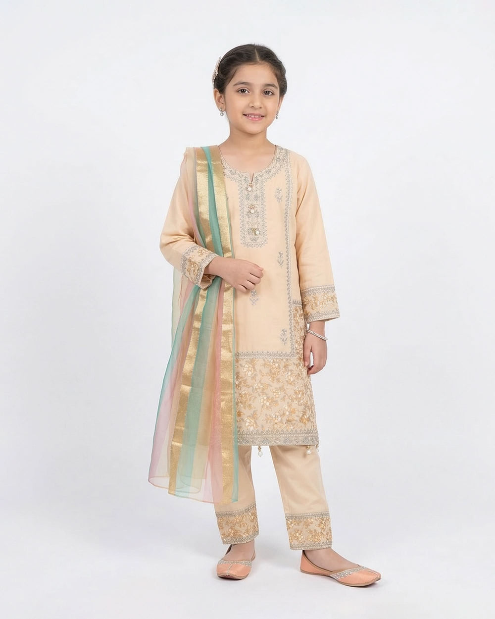 Girl’s 3Pcs Suit, Girls Shalwar Kameez, Chase Value, Chase Value