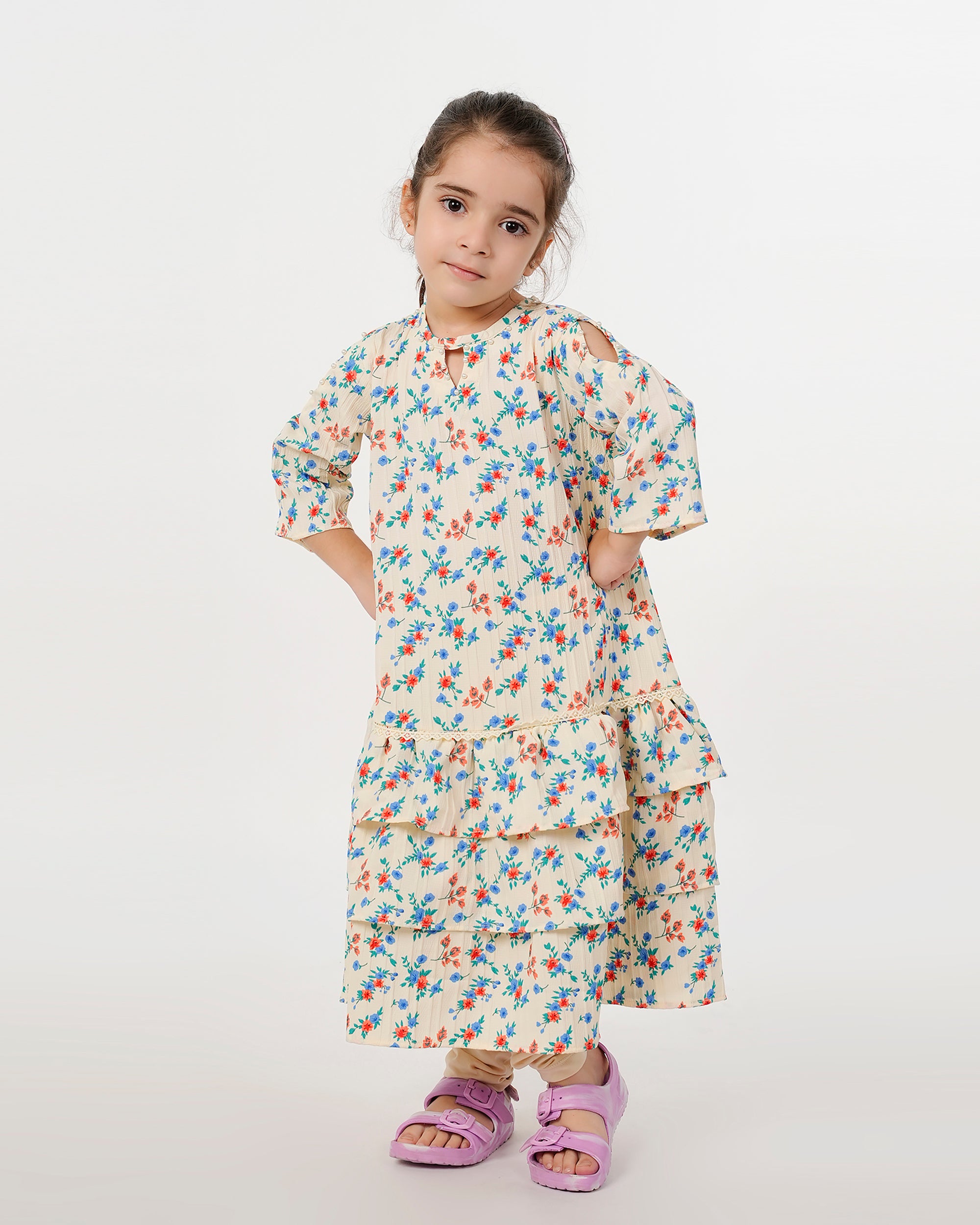 Eminent Girls Woven Frock - Off White, Girls Frocks, Eminent, Chase Value