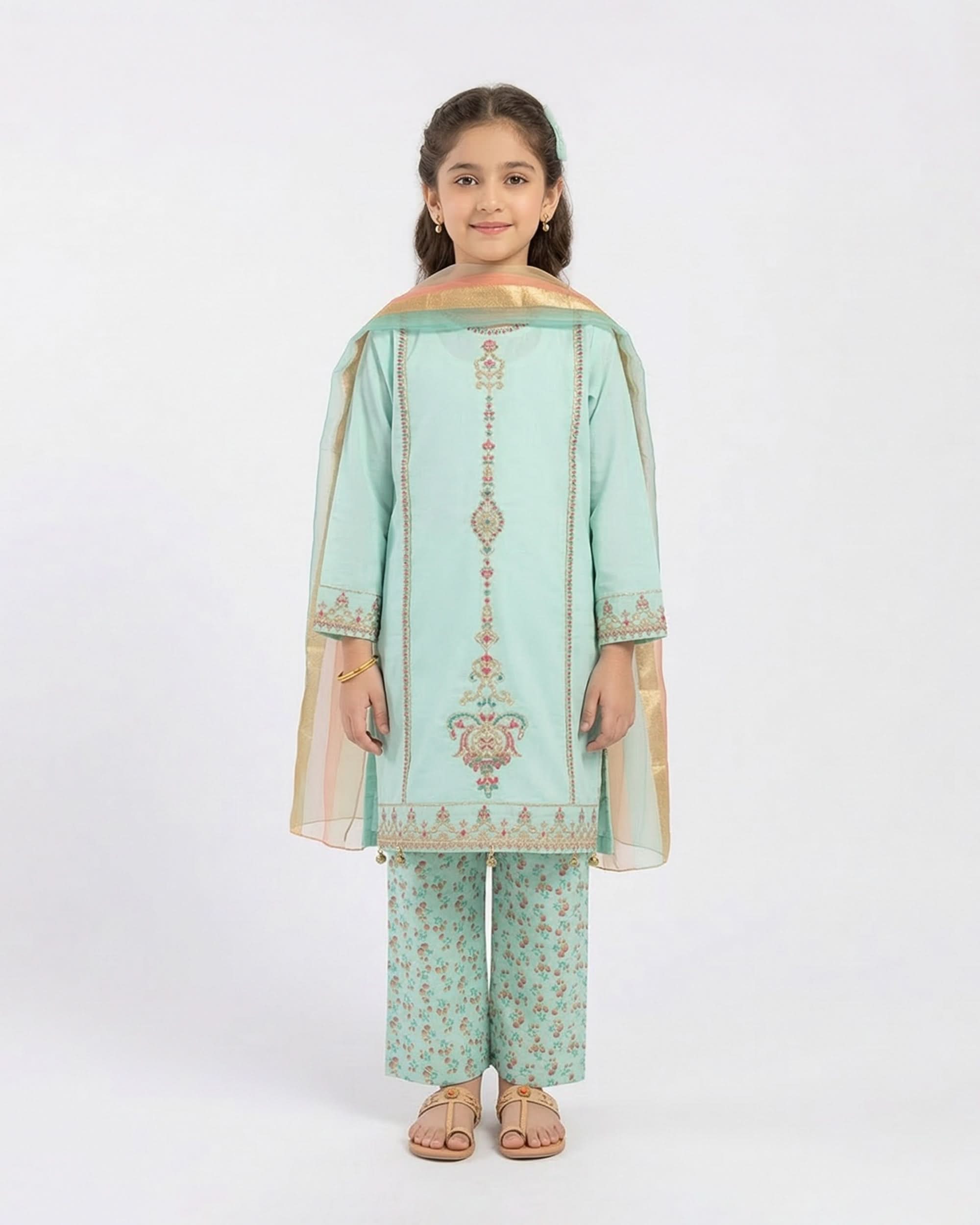 Girl’s 3Pcs Suit, Girls Shalwar Kameez, Chase Value, Chase Value