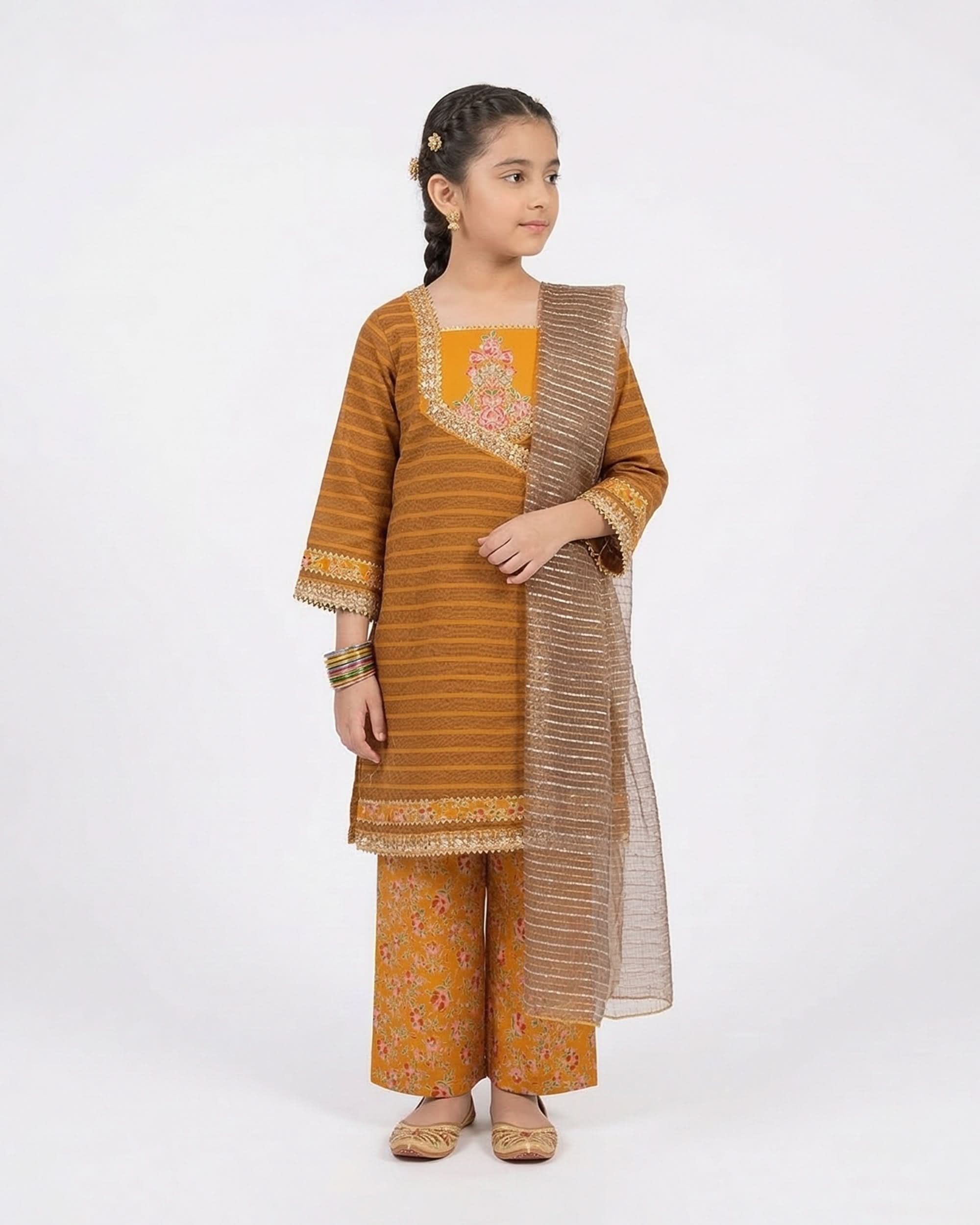 Girl’s 3Pcs Suit, Girls Shalwar Kameez, Chase Value, Chase Value