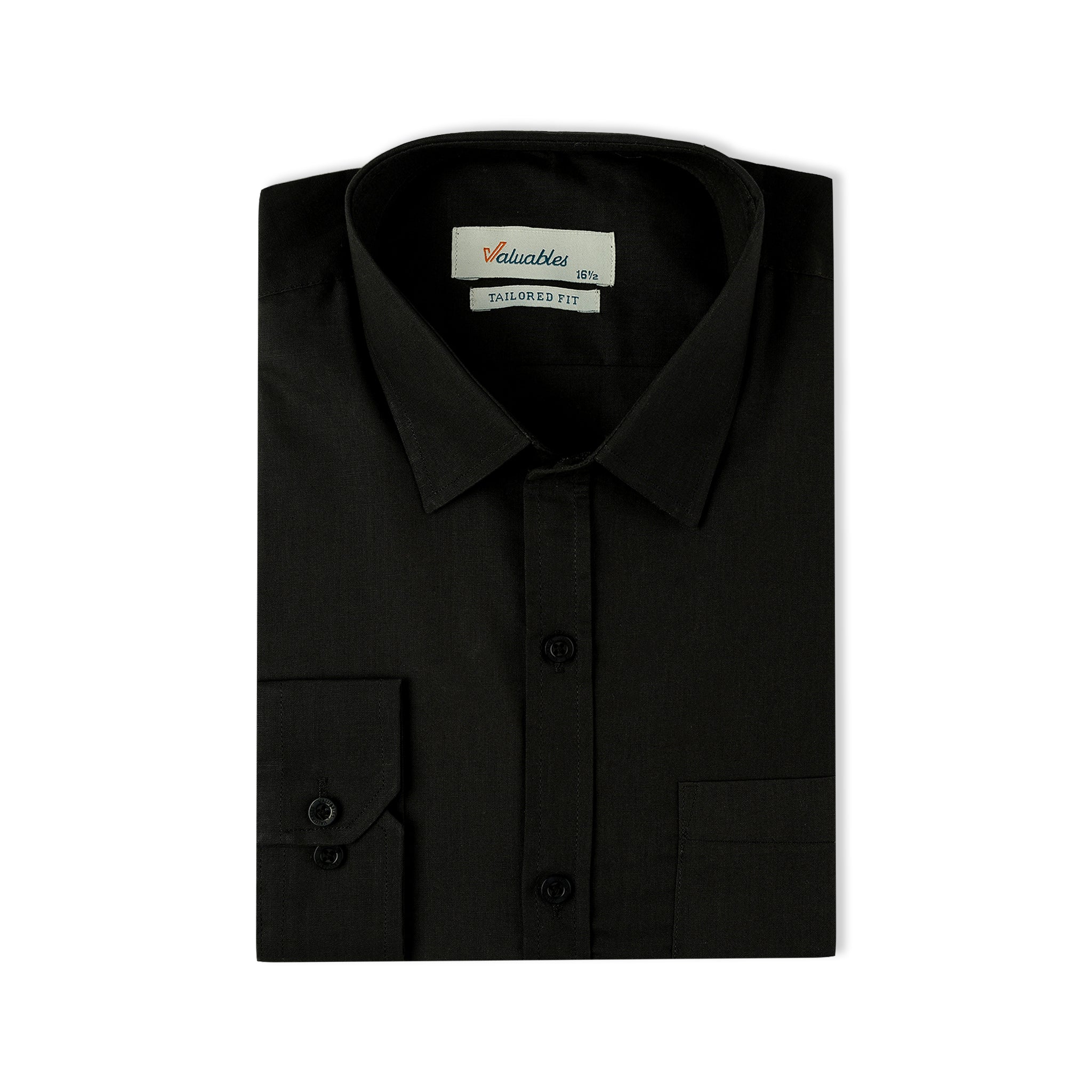 Valuable Men's Formal Plain Shirt - Black, Men's Shirts, Chase Value, Chase Value