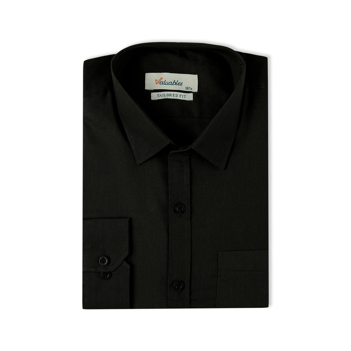 Valuable Men's Formal Plain Shirt - Black, Men's Shirts, Chase Value, Chase Value
