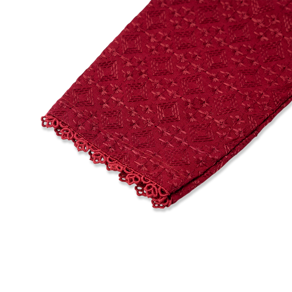 Valuable Girls Embroidered 02 PCS Shalwar Suit - Maroon, Girls Shalwar Kameez, Chase Value, Chase Value