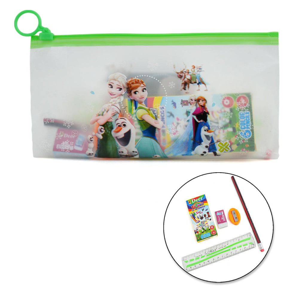 Pencil Pouch With Free Stationery Set - Green, Stationery Pouch & Box, Chase Value, Chase Value