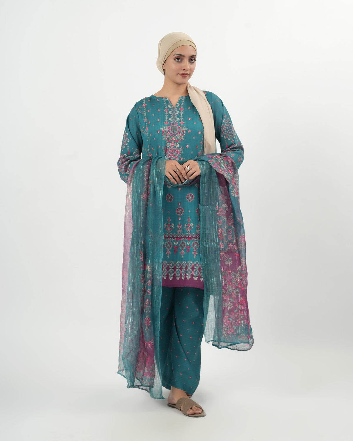 Valuables Women's Printed 3 Pc Suit