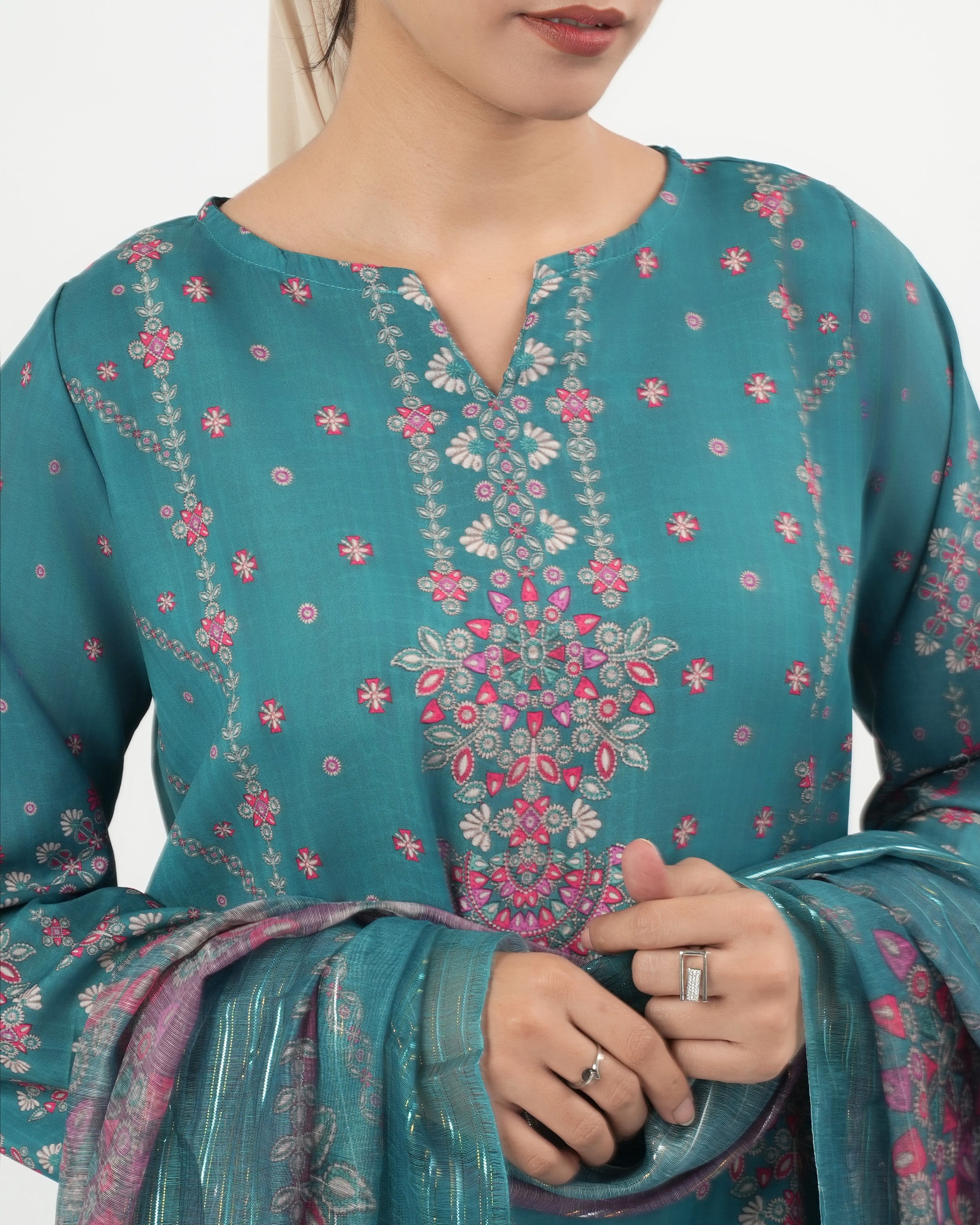 Valuables Women's Printed 3 Pc Suit