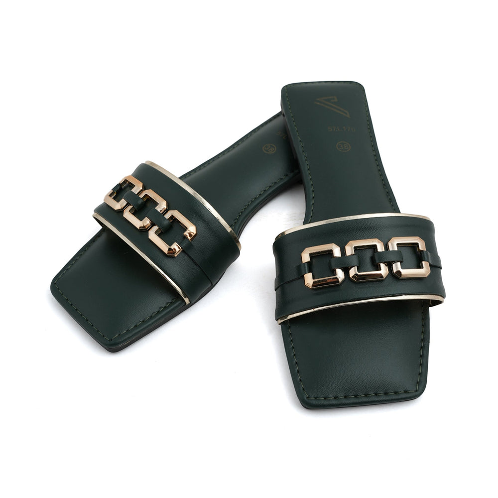 Women's Slipper-Green, Women Slippers, Chase Value, Chase Value