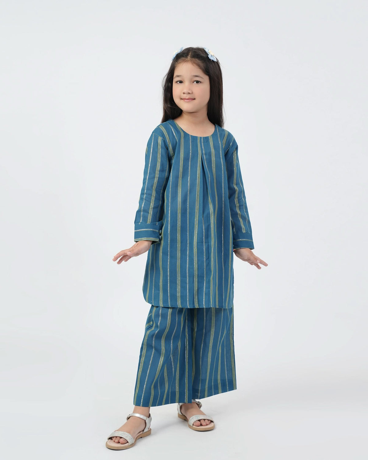 Eminent Girls 2 PCS Cotton Shalwar Suit - Teal, Girls Shalwar Kameez, Eminent, Chase Value