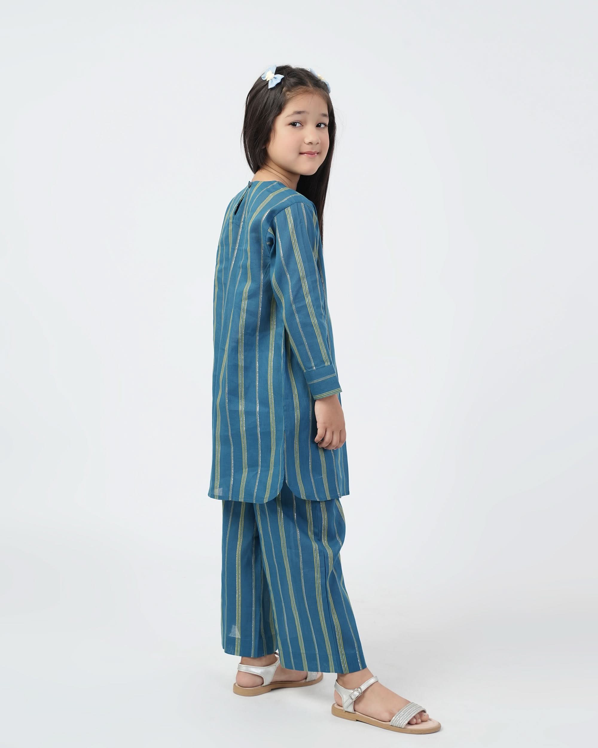 Eminent Girls 2 PCS Cotton Shalwar Suit - Teal, Girls Shalwar Kameez, Eminent, Chase Value