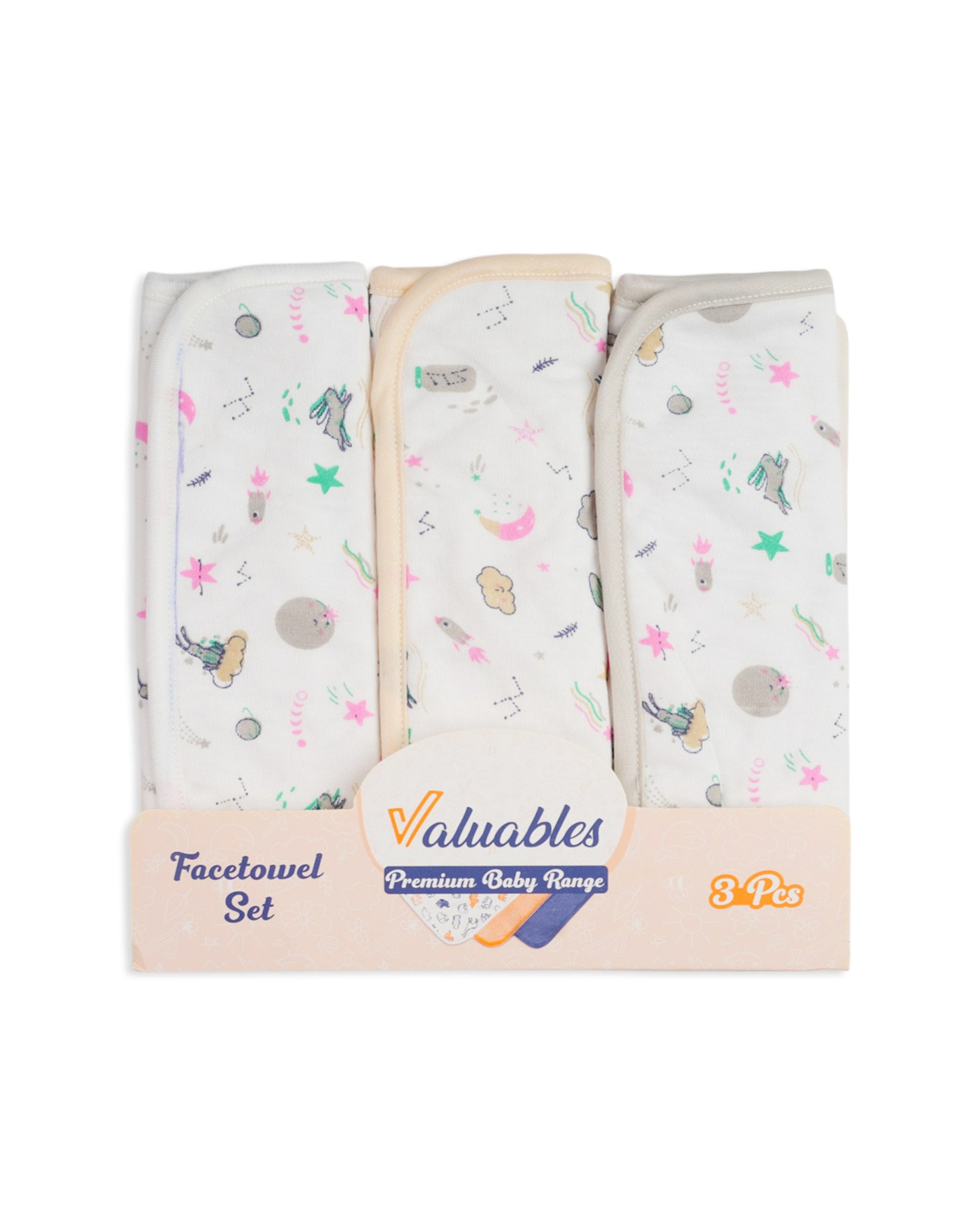 Valuables Face Towel - Pack of 3