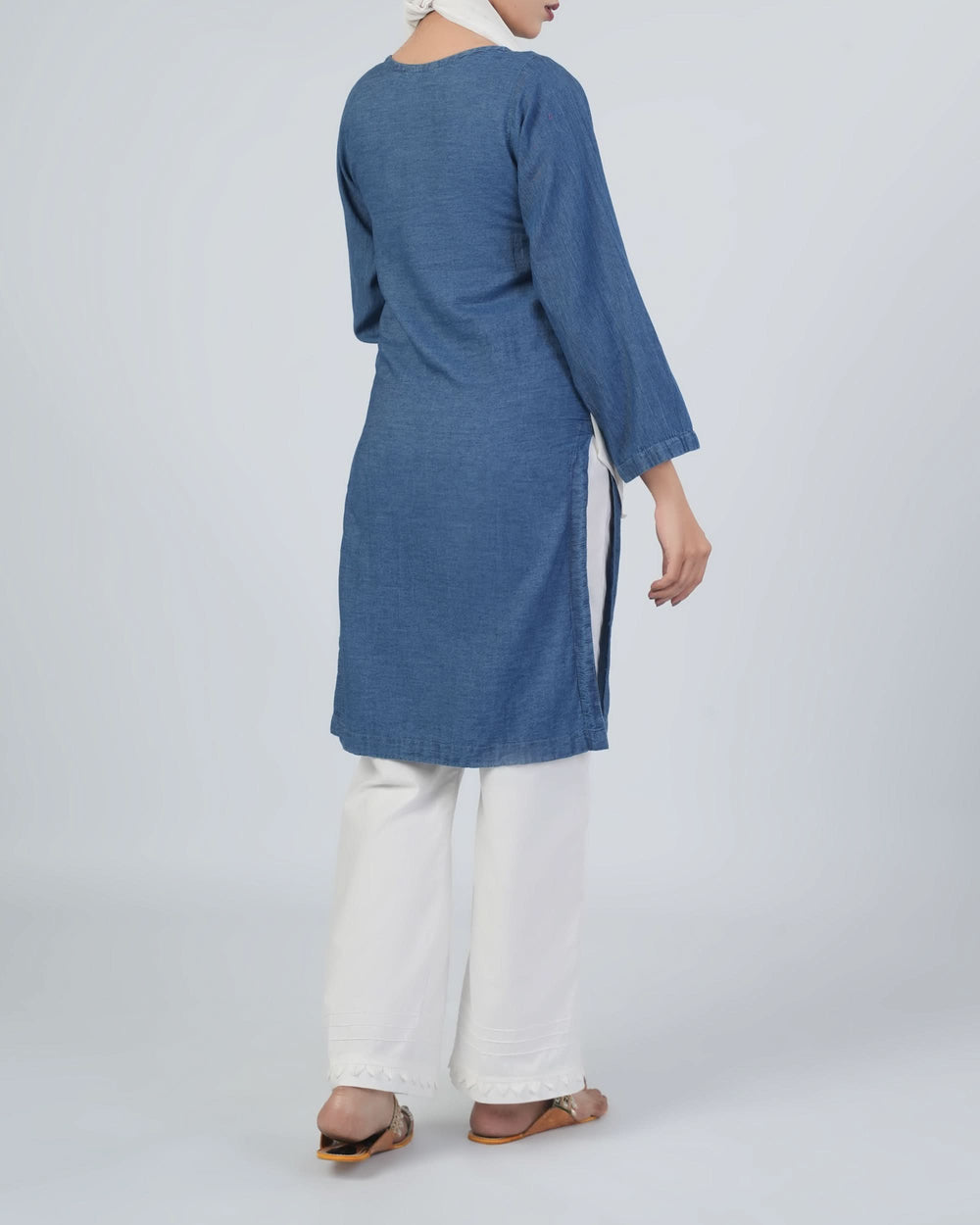Valuables Women’s Denim Embroidered Kurti, Women Ready Kurtis, Chase Value, Chase Value
