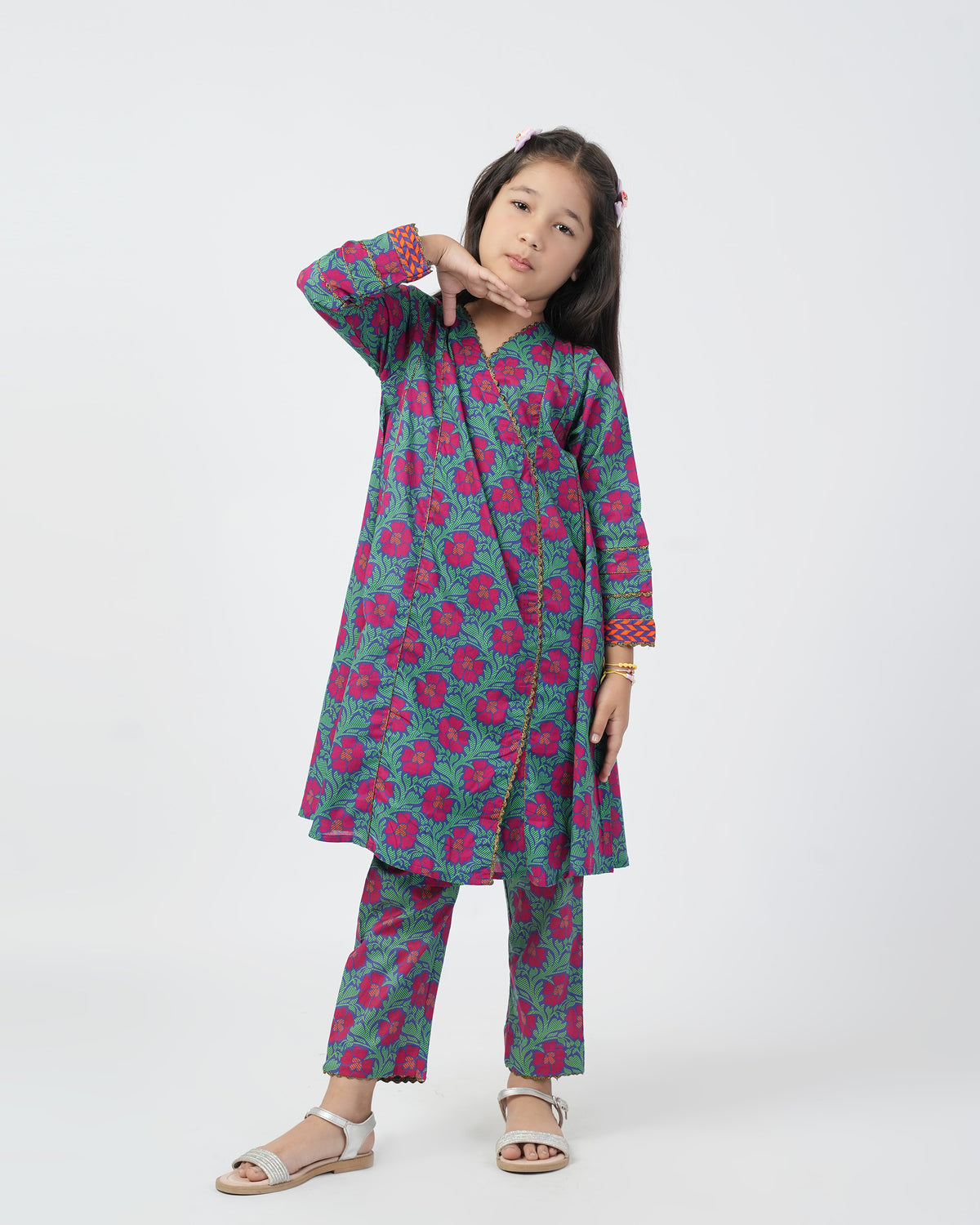 Eminent Girls Shalwar Suit - Green