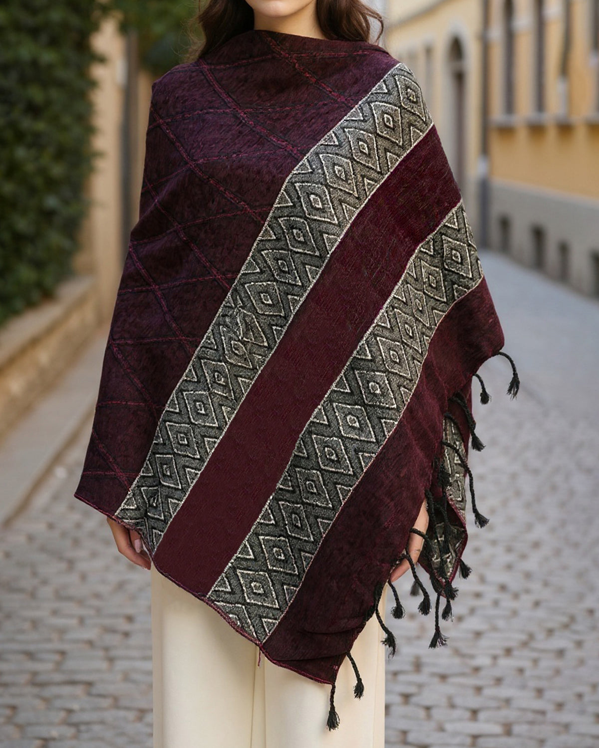 Women's Velvet Shawl, Women Shawls & Scarves, Chase Value, Chase Value