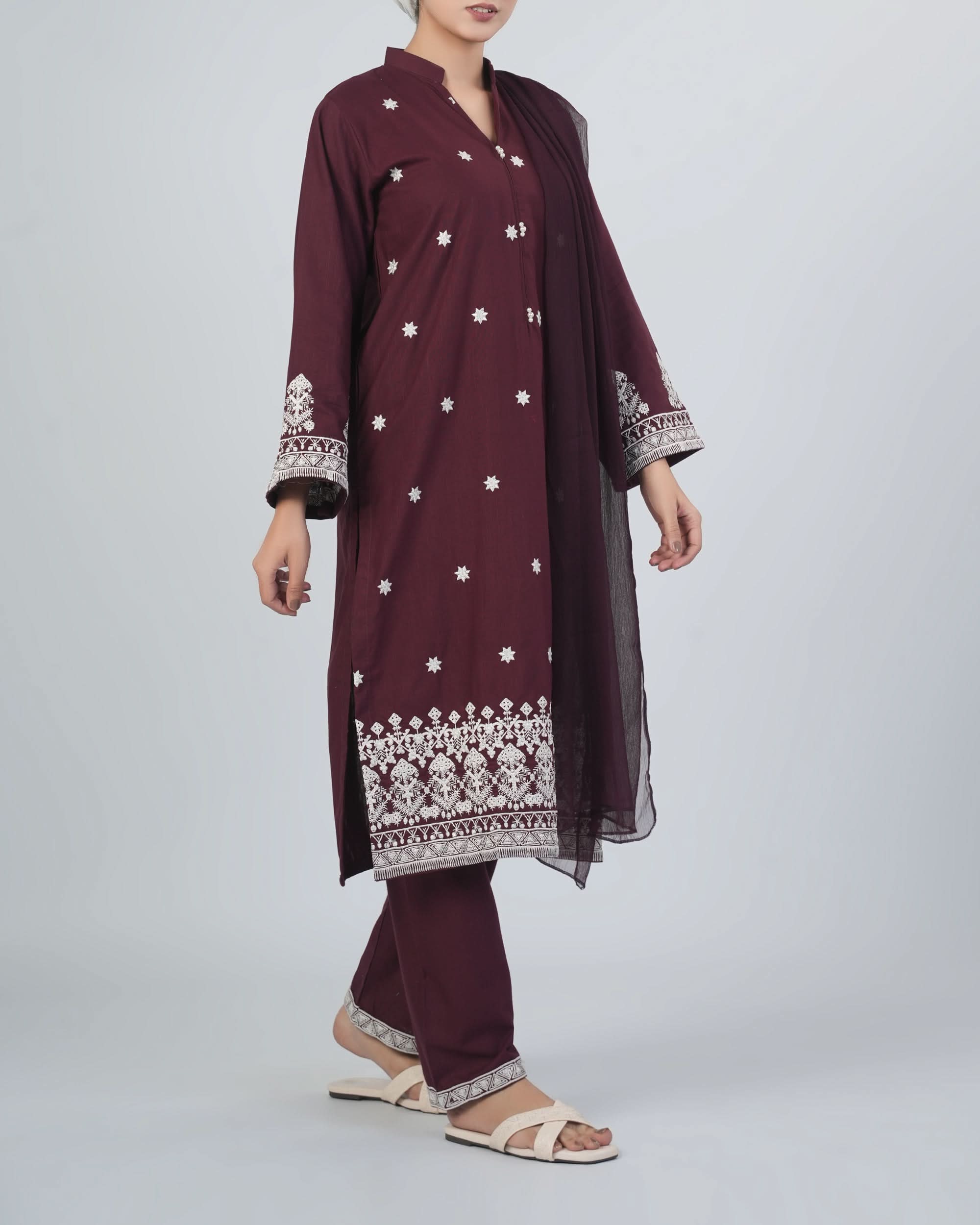 Women's Khaddar Embroidered 3Pcs Suit, Women Shalwar Suits, Chase Value, Chase Value