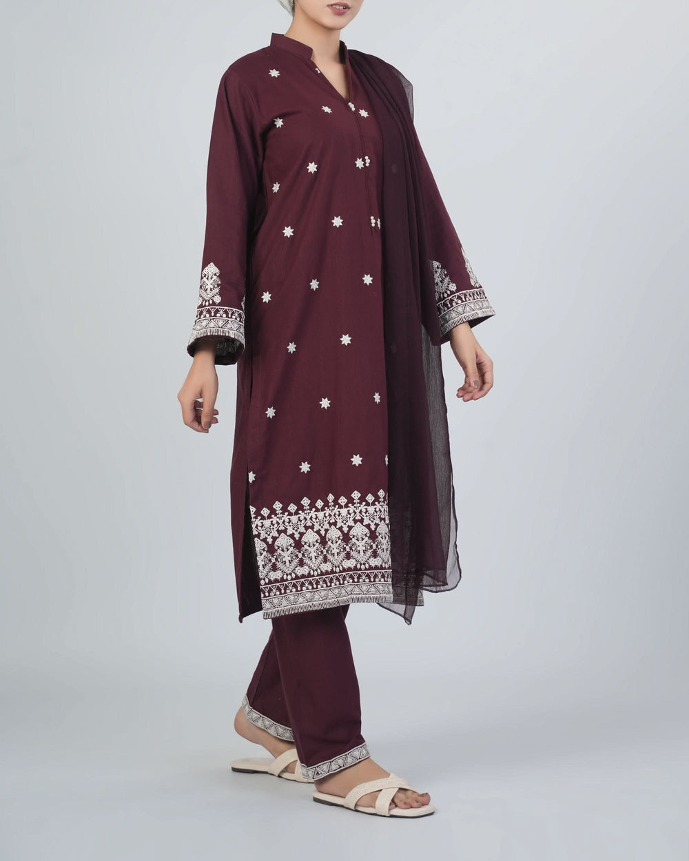 Women's Khaddar Embroidered 3Pcs Suit, Women Shalwar Suits, Chase Value, Chase Value