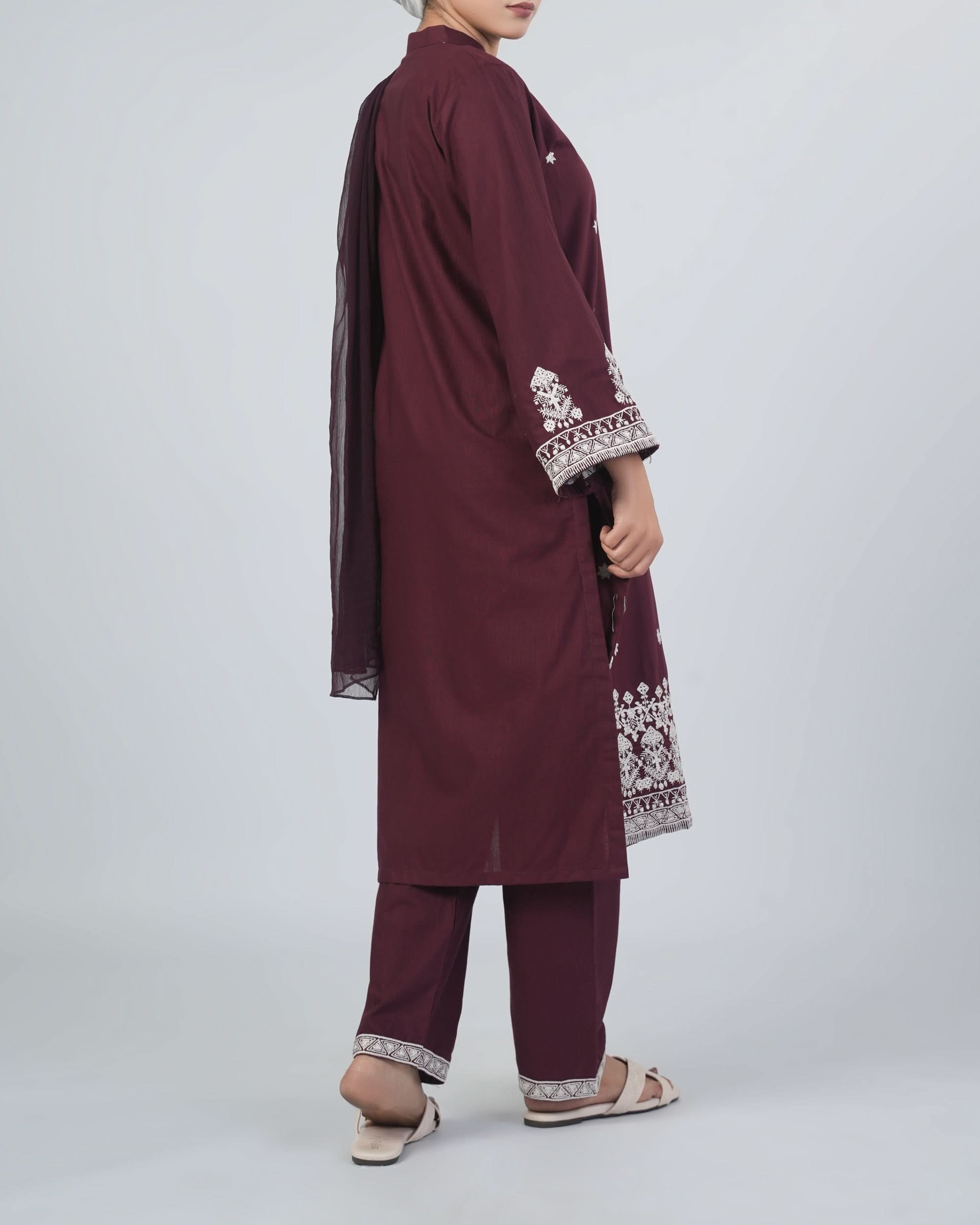 Women's Khaddar Embroidered 3Pcs Suit, Women Shalwar Suits, Chase Value, Chase Value