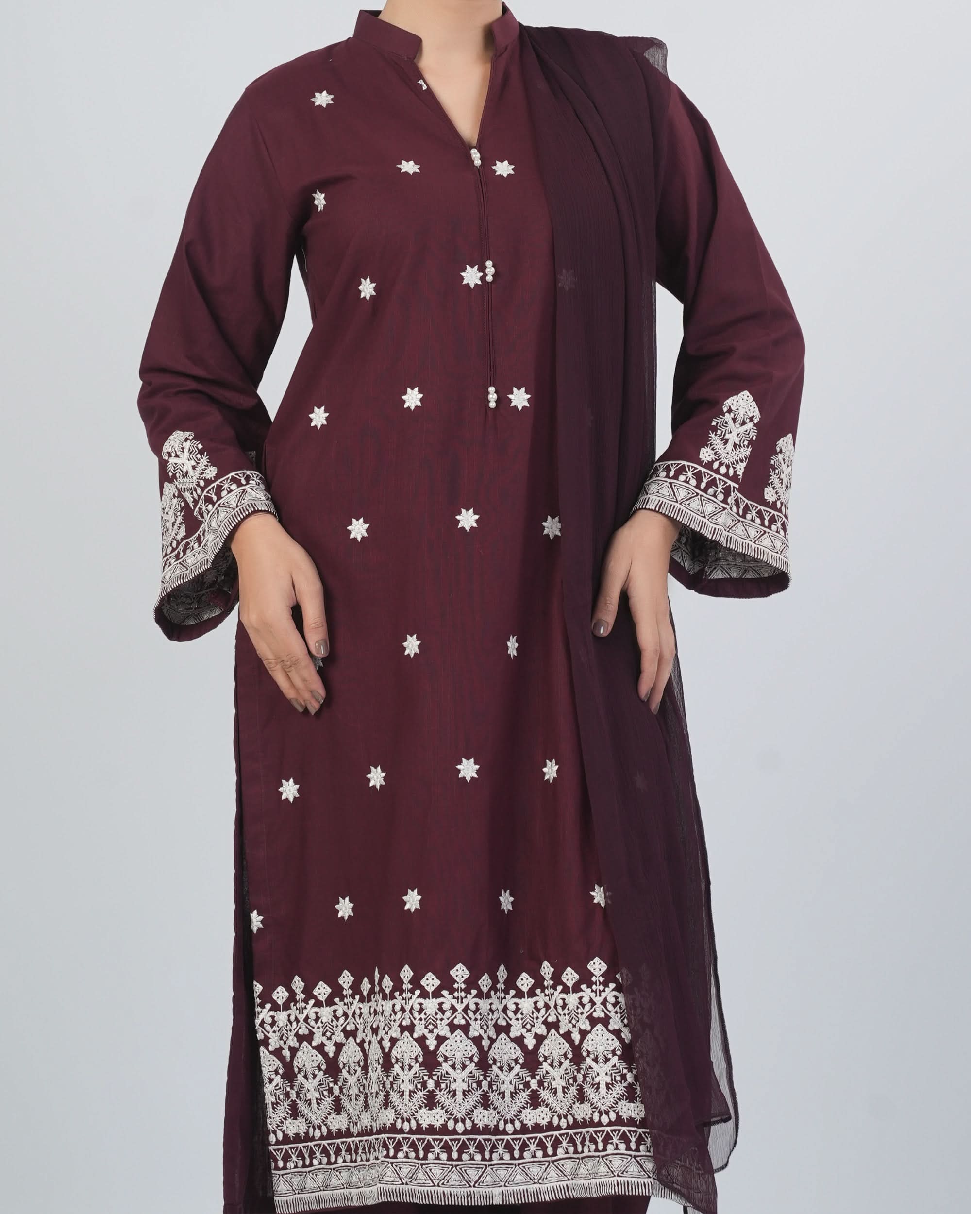 Women's Khaddar Embroidered 3Pcs Suit, Women Shalwar Suits, Chase Value, Chase Value