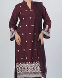 Women's Khaddar Embroidered 3Pcs Suit, Women Shalwar Suits, Chase Value, Chase Value
